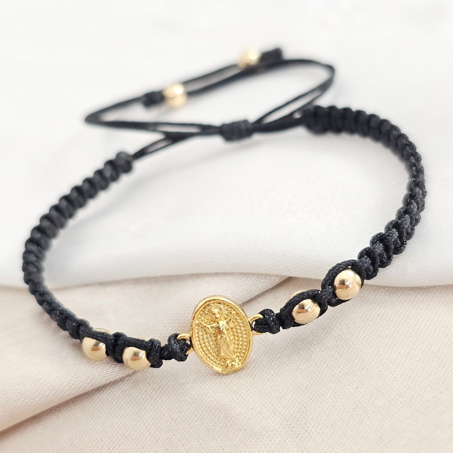PULSERA GOLD # 4 HERRAJE DIVINO NIÑO NEGRA