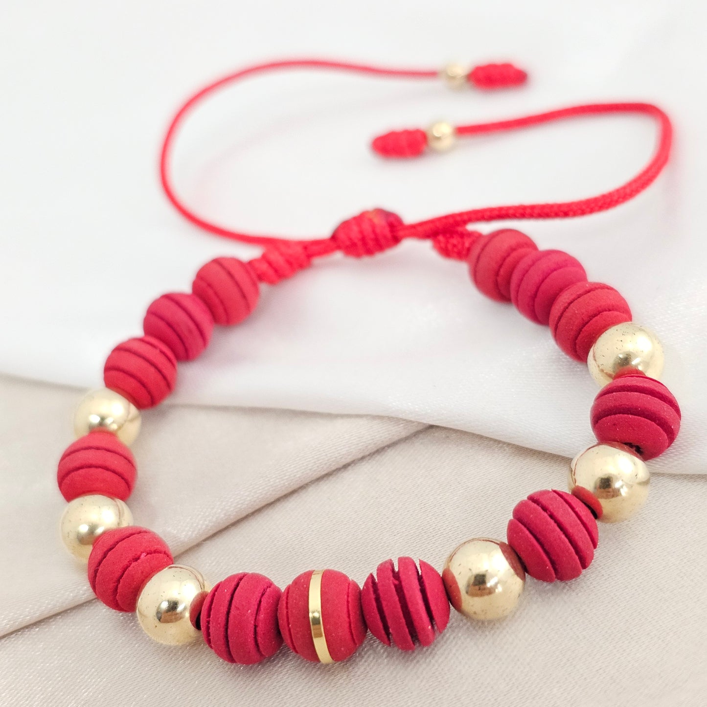 PULSERA GOLD # 7 ROJA