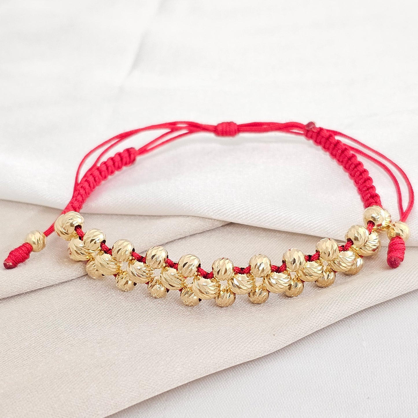 PULSERA GOLD TRES CARRILES ITALY IT #5-4 ROJA