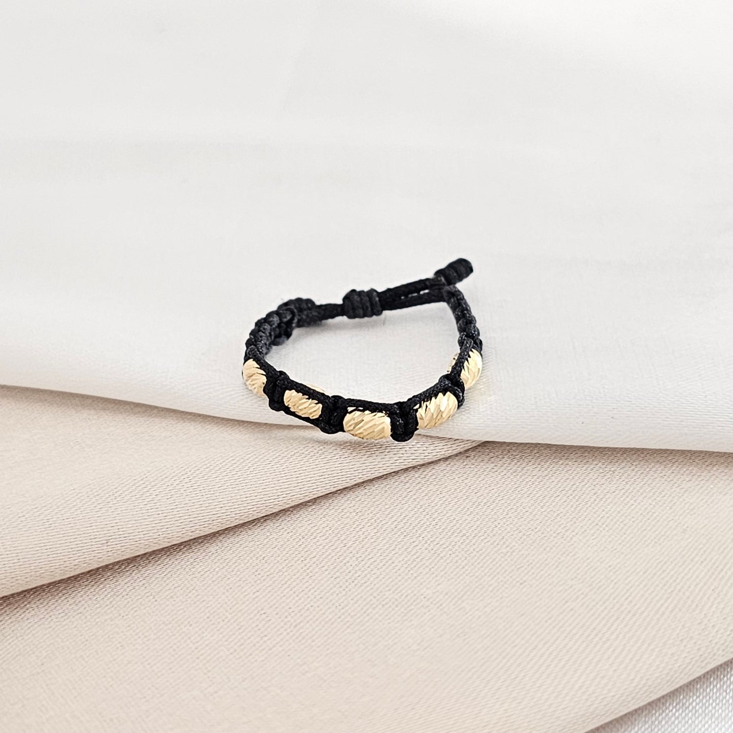 ANILLO GOLD BARRIL ITALY IT #3 NEGRO MACRAME