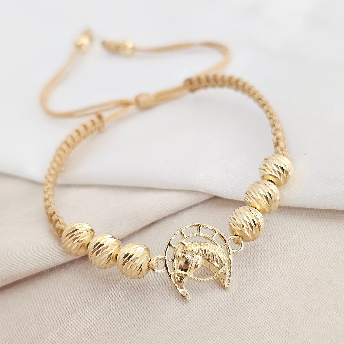 PULSERA GOLD H. FORTUNE ITALY IT #6 MACRAME BEIGE