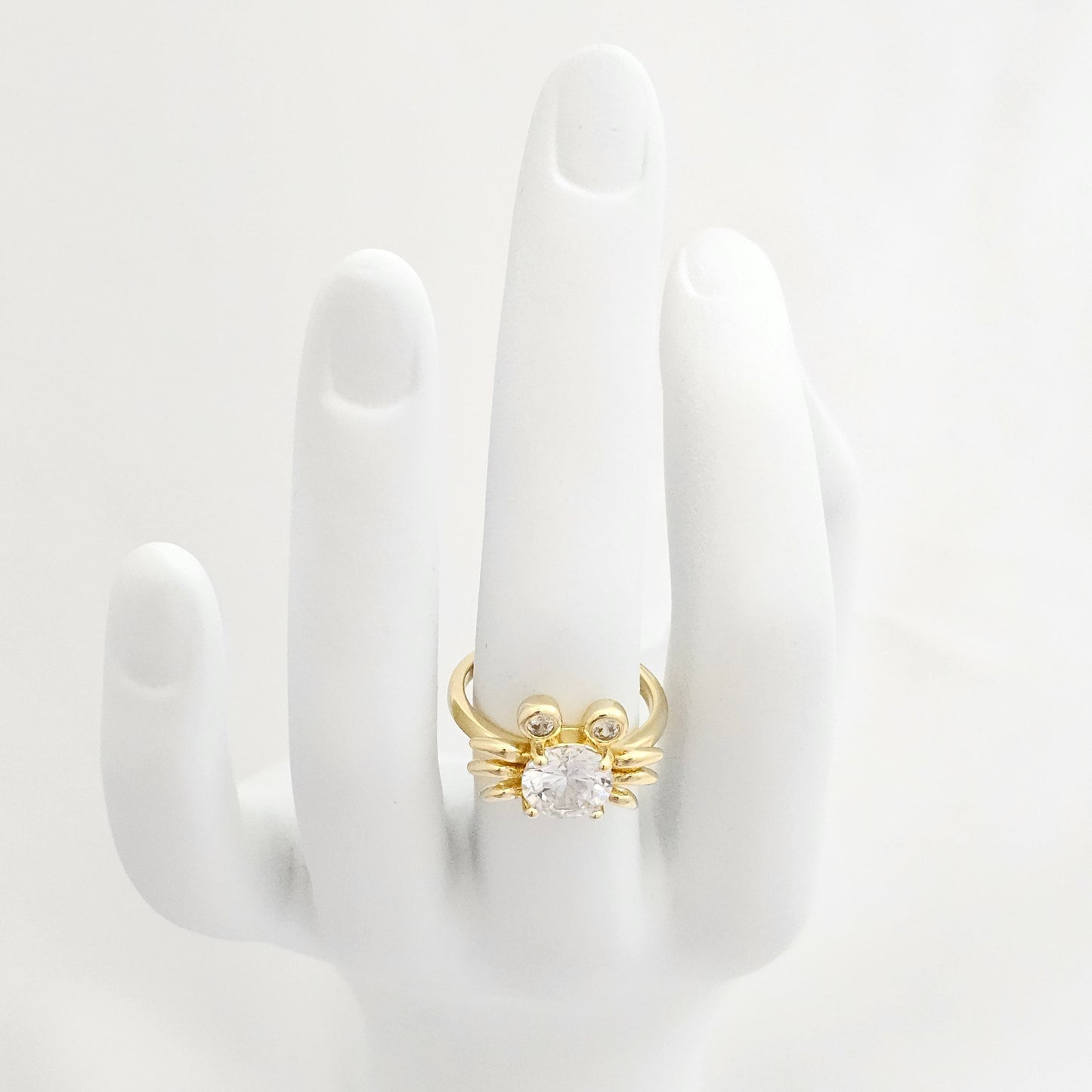 ANILLO CANGREJO CON CIRCON DORADO RF K6521
