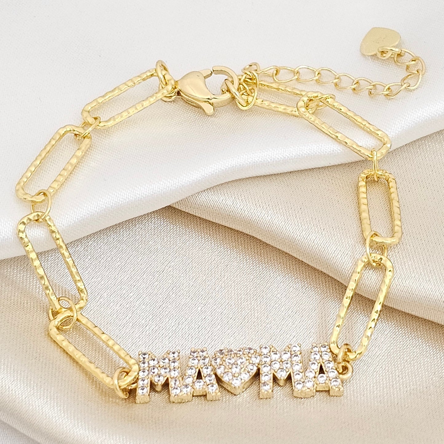 PULSERA MAMA CON CORAZON EXTENSOR DORADO RF K5556