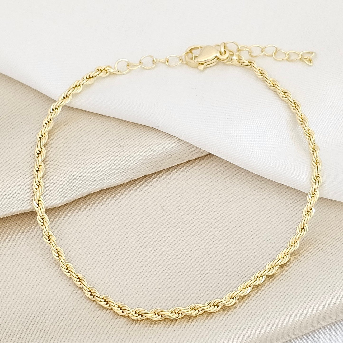 PULSERA LAZO 2,5MM CON EXTENSOR DORADO RF K7468