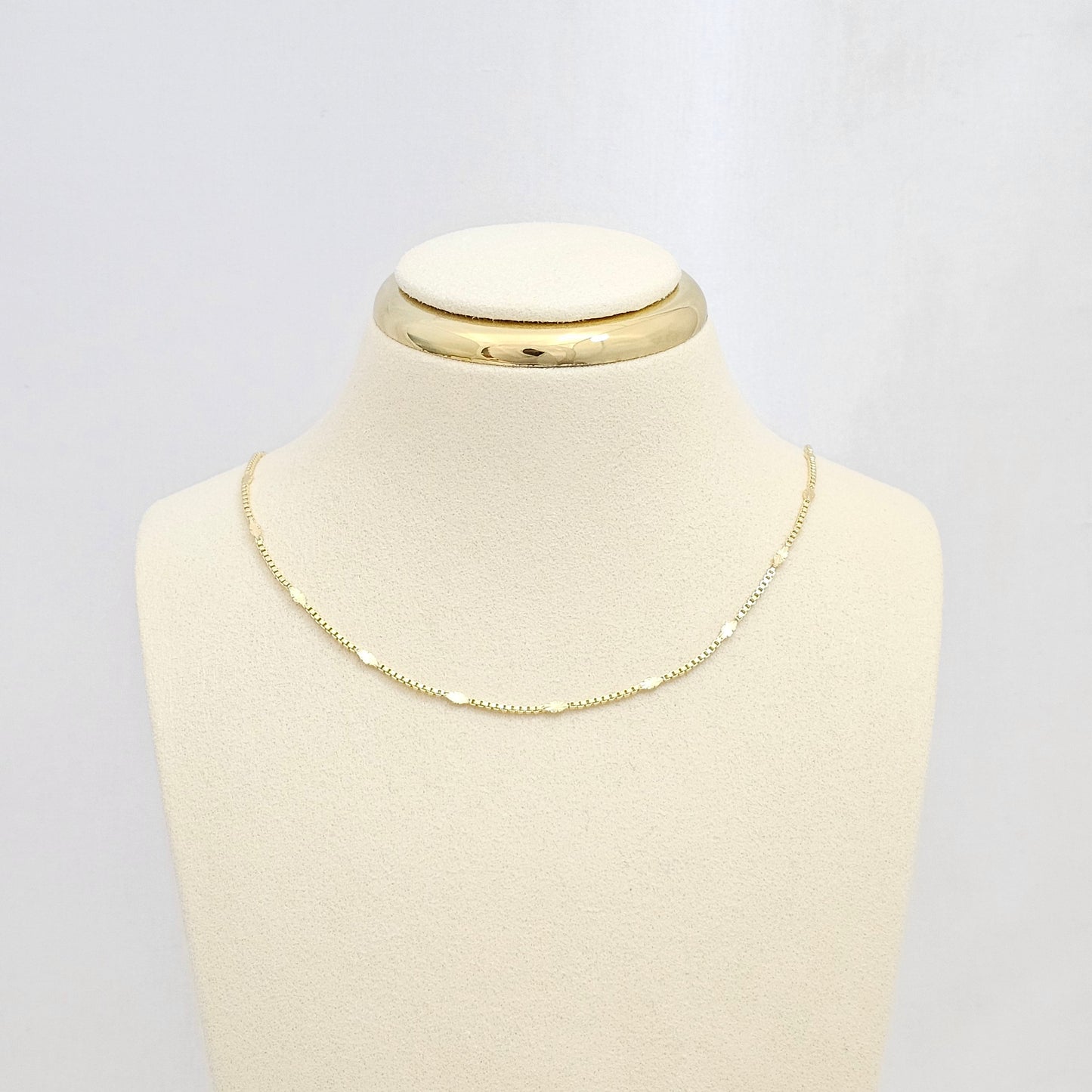 CADENA VENECIANA CON DESTELLOS Y EXTENSOR DORADO RF K6044