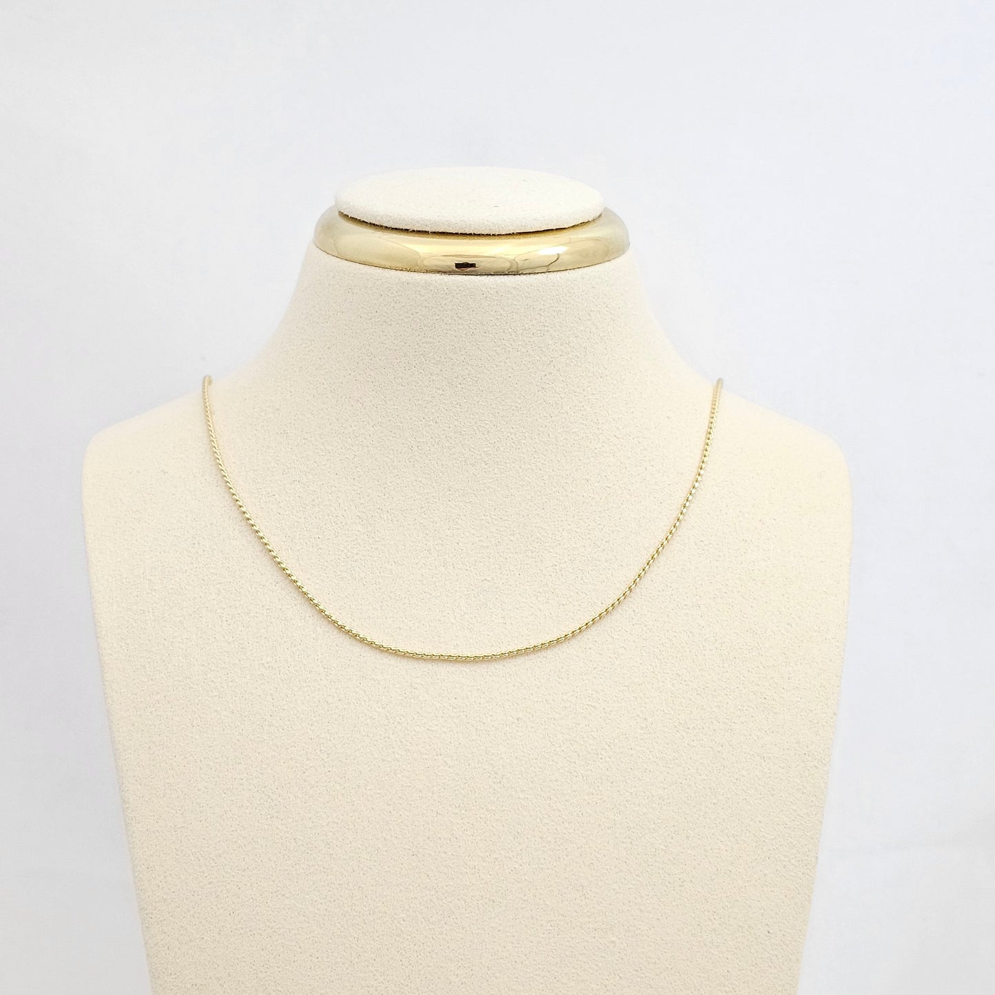 CADENA TRENZADA 1MM DELGADA DORADO RF K6545