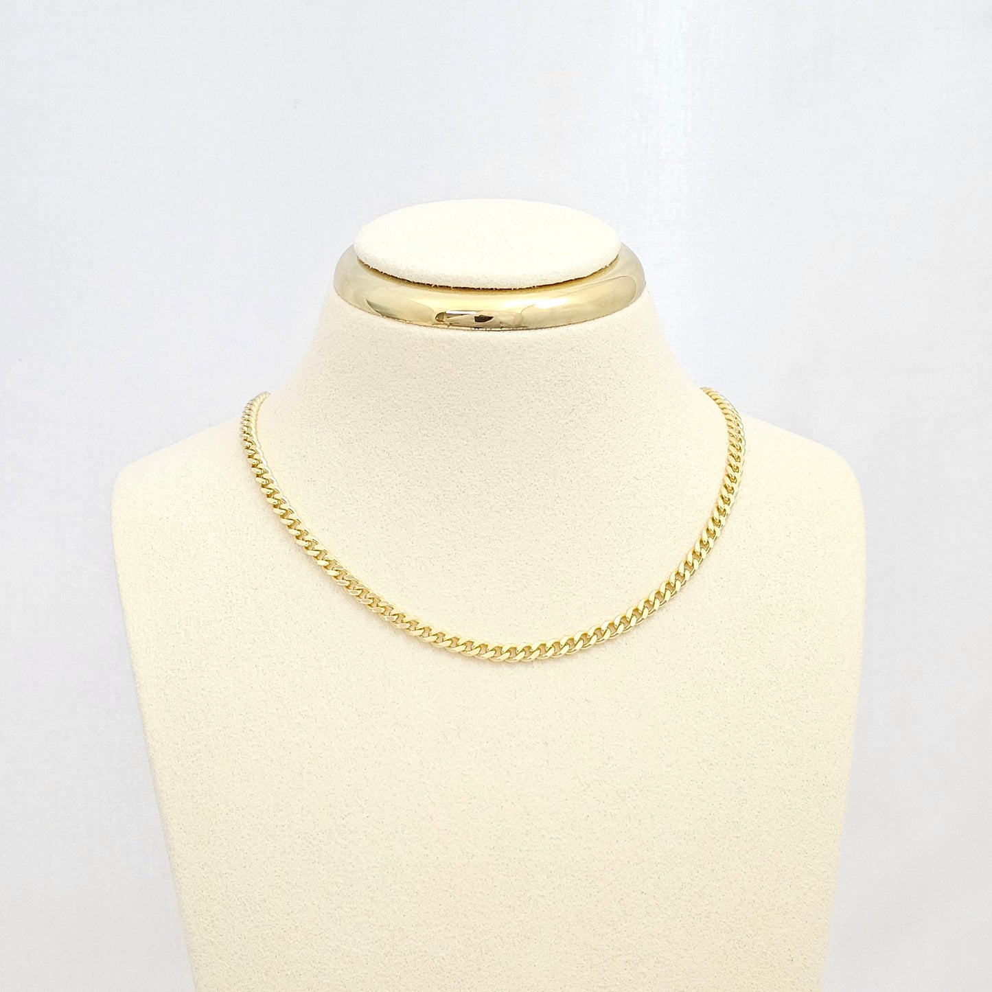CADENA CUBANA DELGADA 3MM CON EXTENSOR DORADO RF K6672