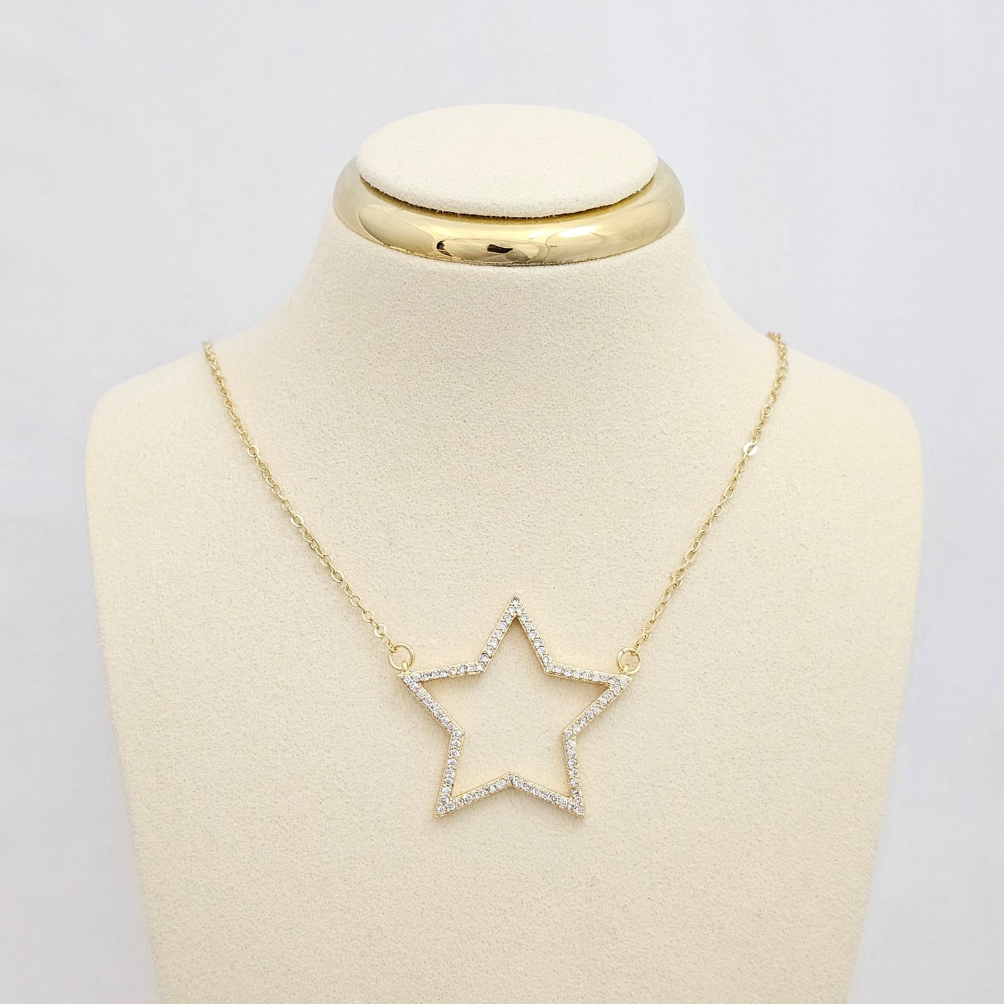 CADENA MINI AROS DORADO DIJE ESTRELLA GRANDE RF K6781