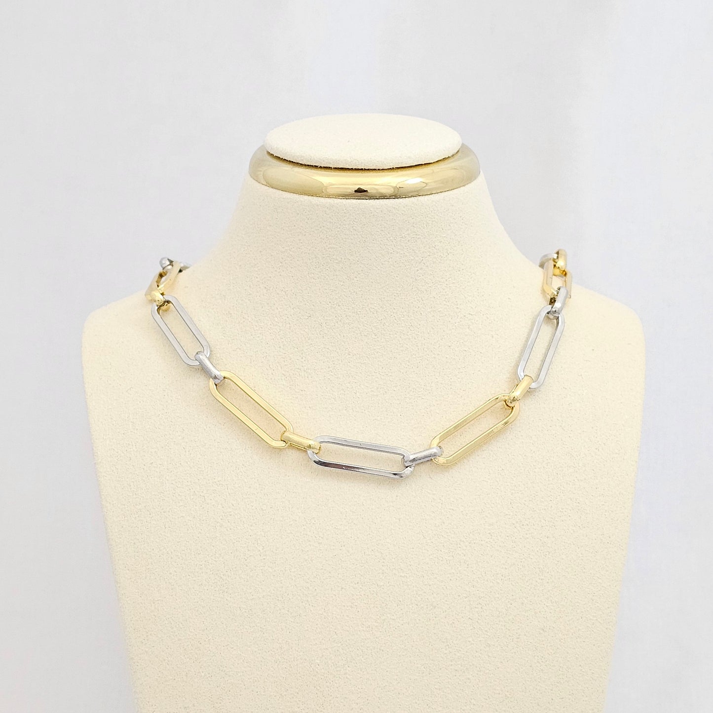 CADENA AROS GRANDES Y PEQUEÑOS DORADO PLATEADO RF K6823