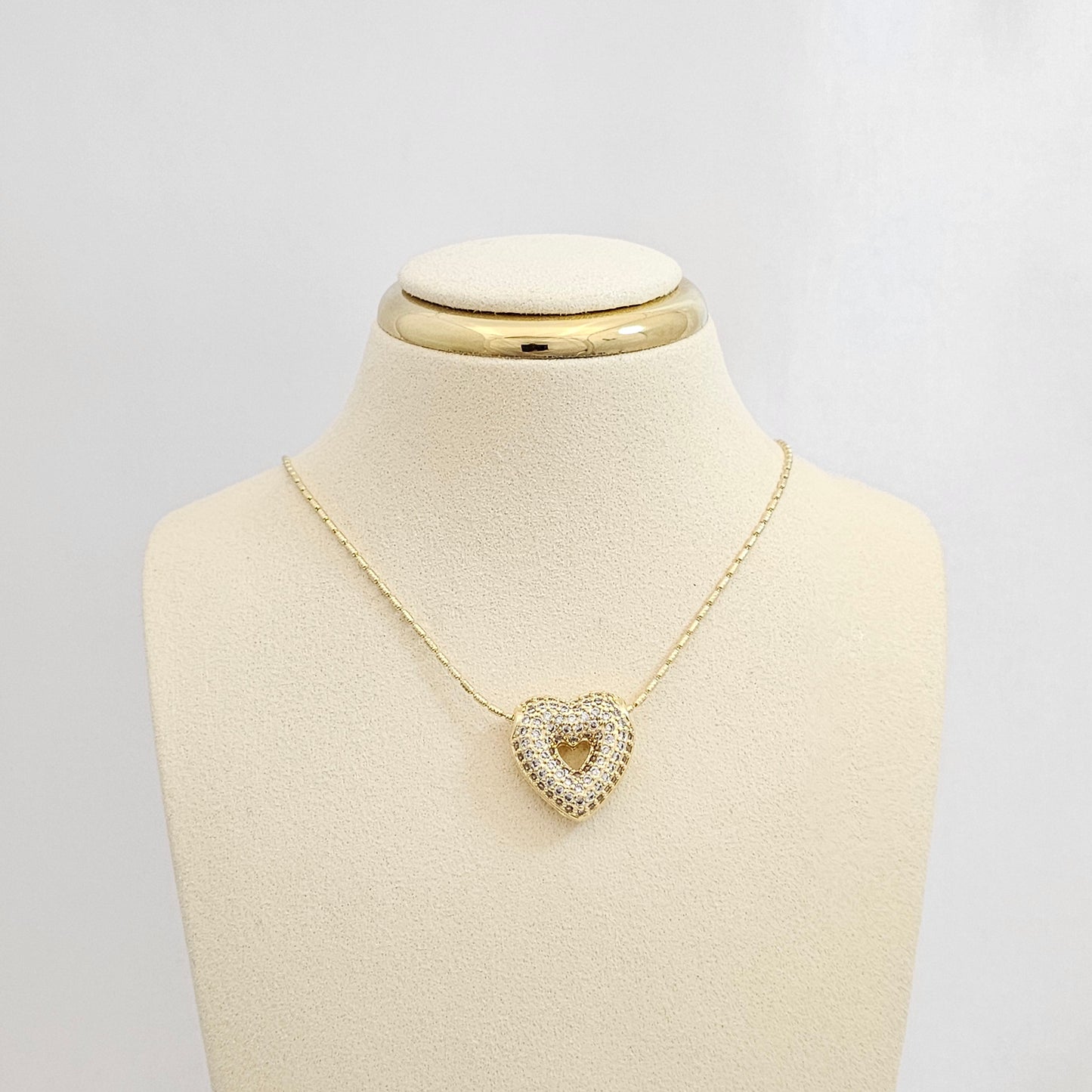 CADENA CANUTILLO PUNTA AGUJA CON DIJE CORAZON DORADO RF K7306