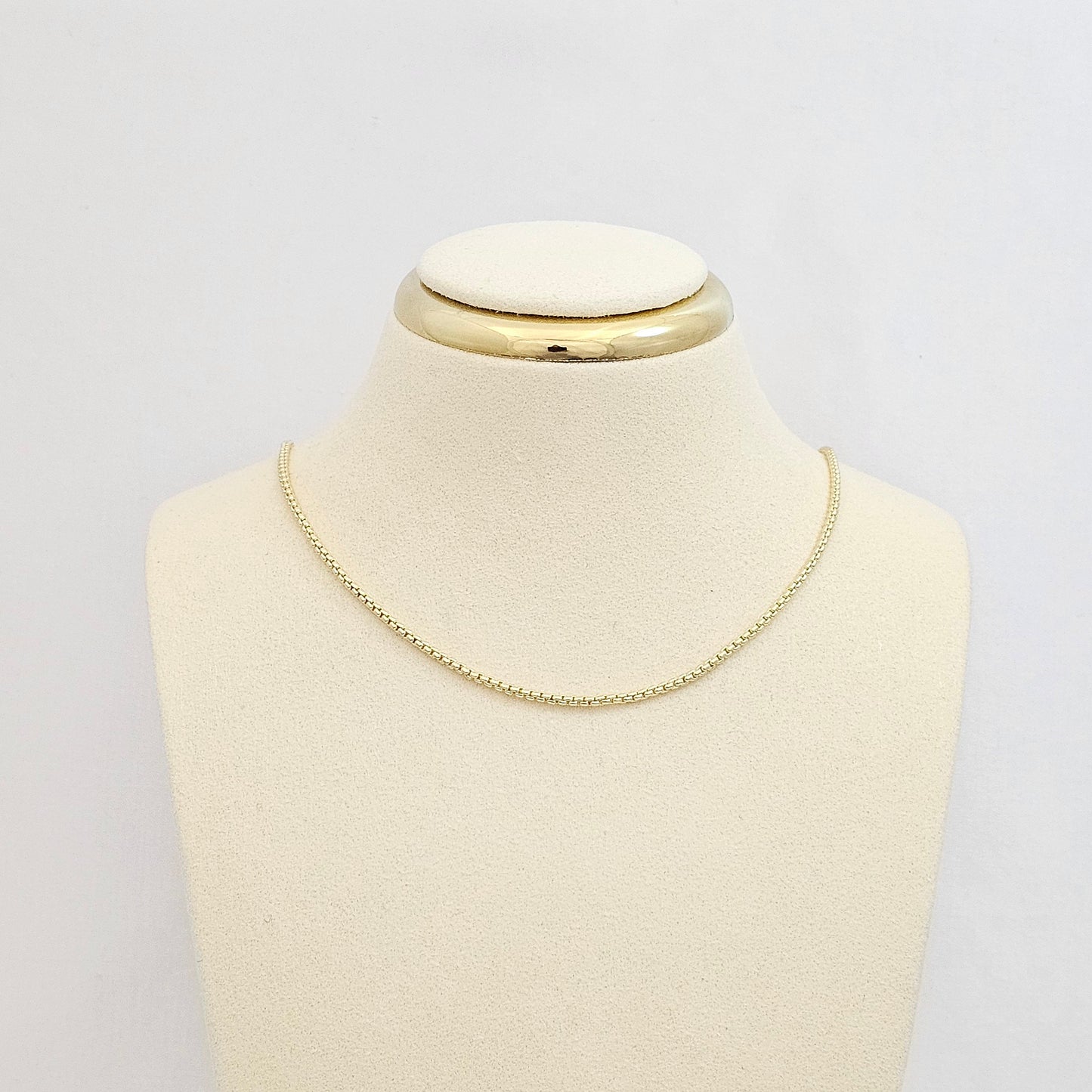 CADENA CUBOS ENLAZADOS 3MM CON EXTENSOR DORADO RF K7525