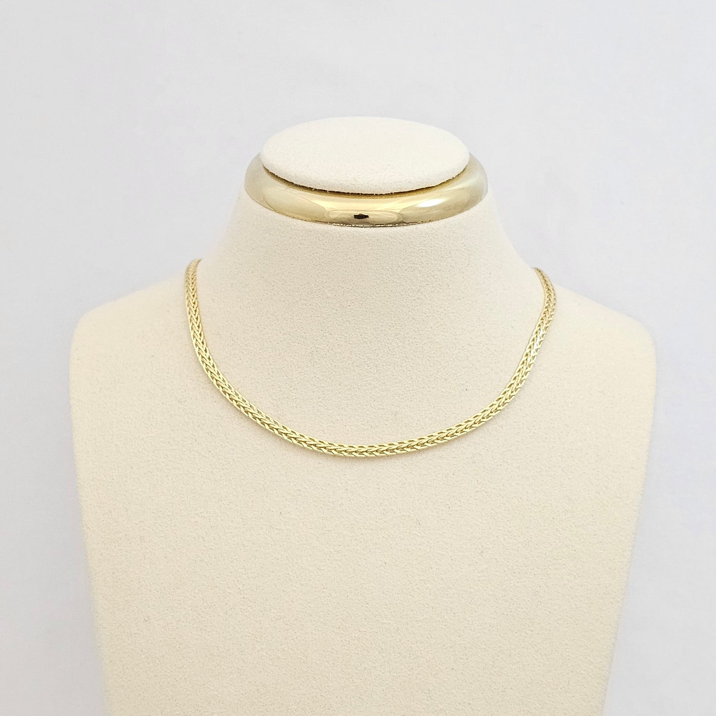CADENA TRENZA ELEGANTE 3MM CON EXTENSOR DORADO RF K7535