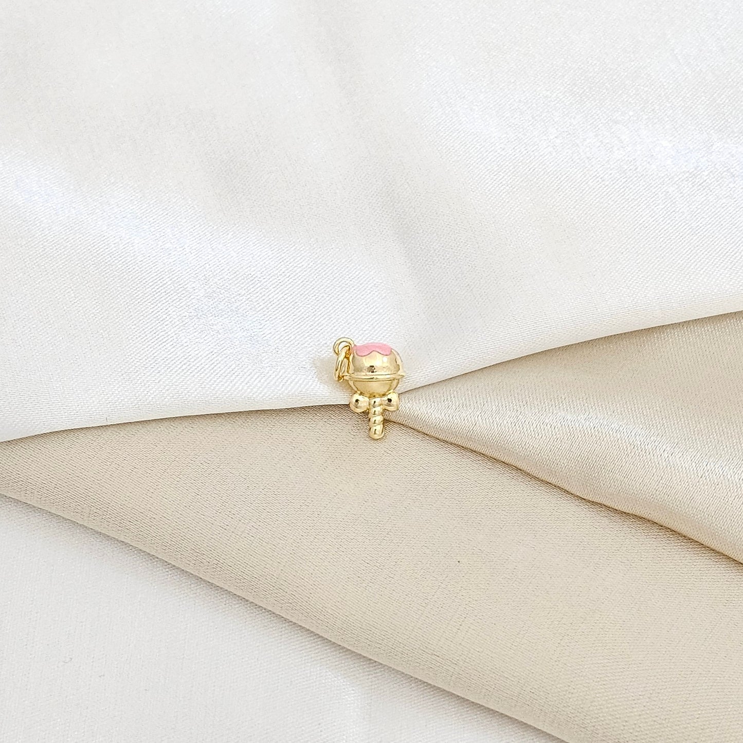 DIJE CASCABEL ROSA Y DORADO RF K5419