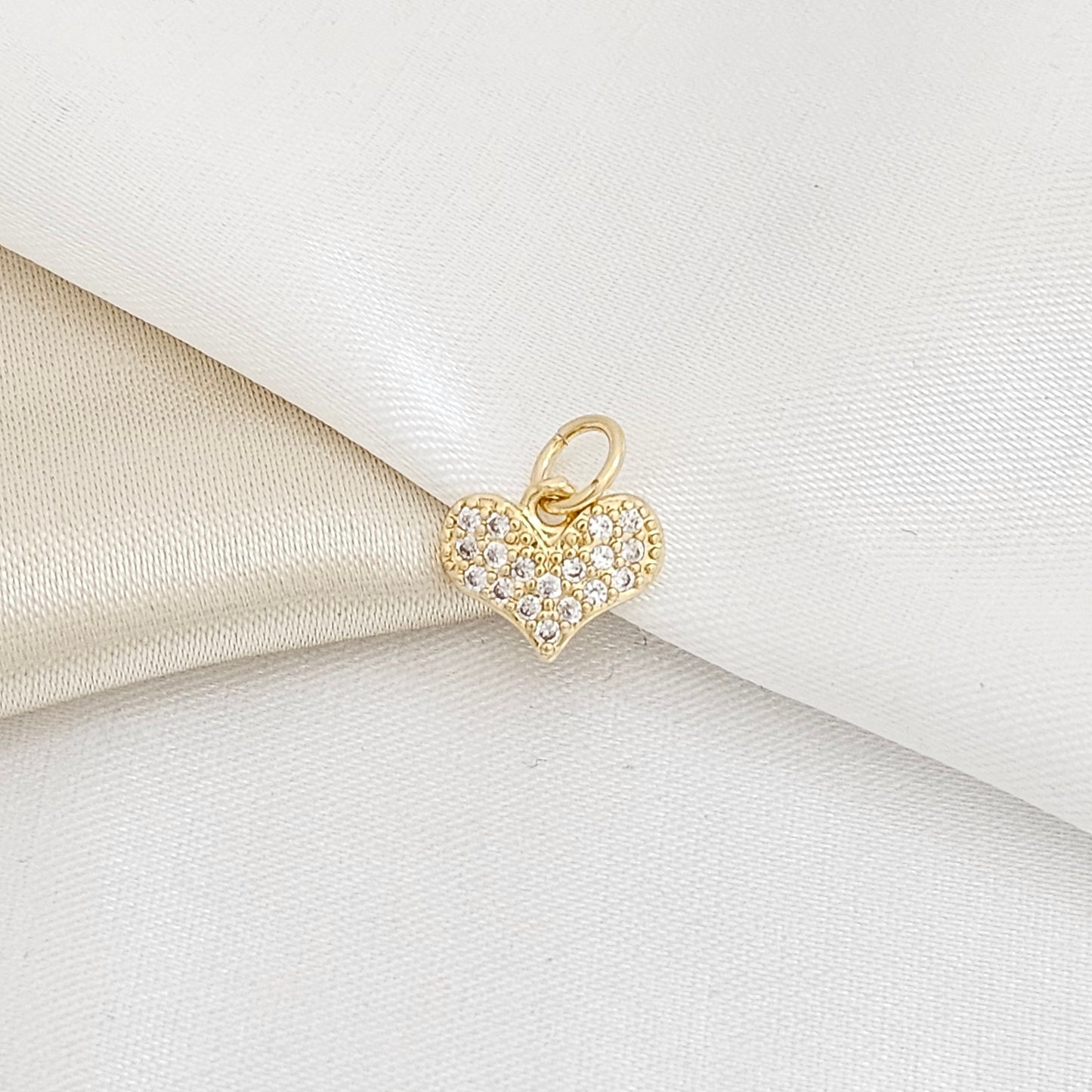 DIJE CORAZON MINI CIRCONES DORADO RF K5518