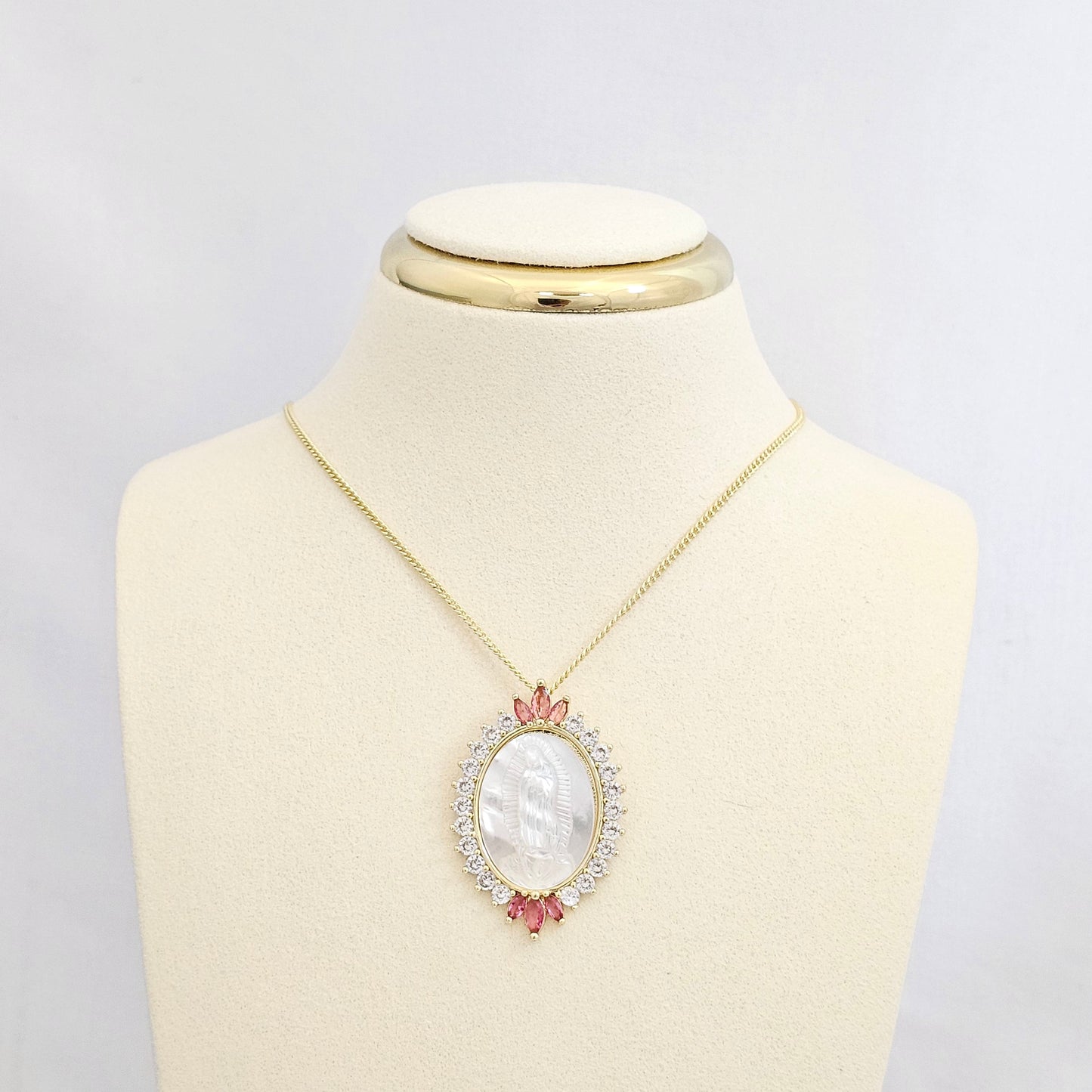 DIJE NACAR VIRGEN DE GUADALUPE CIRCON ROSA RF K6575