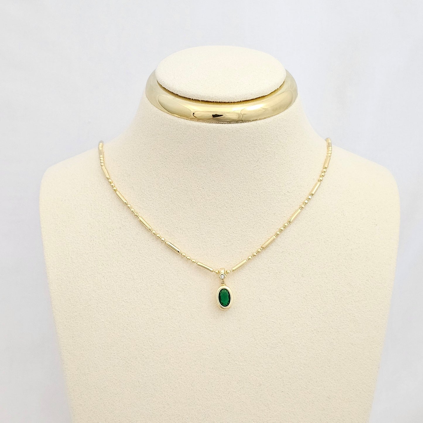 DIJE DORADO CIRCON REDONDO VERDE RF K6721
