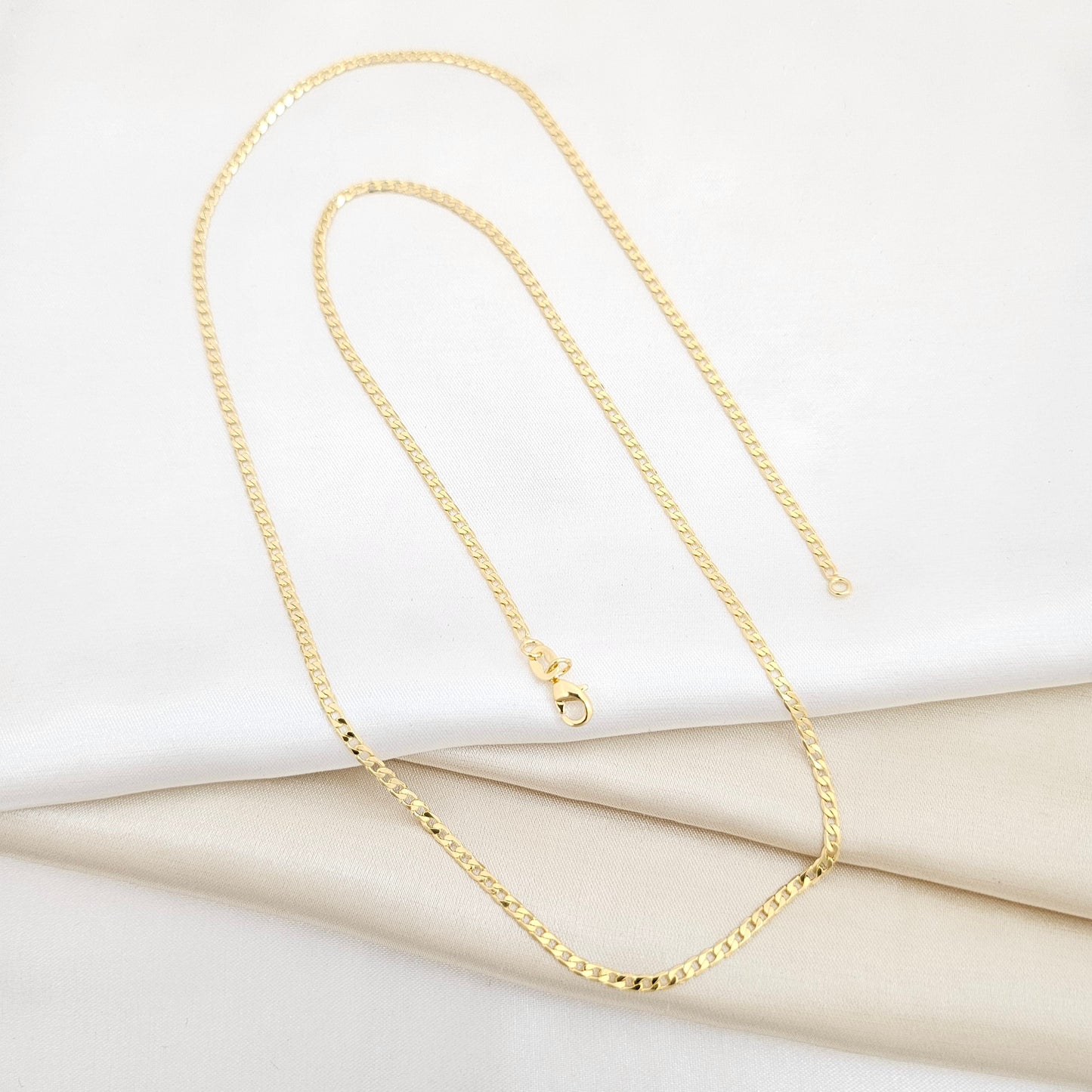 CADENA CUBANA DIAMANTADA DELGADA 65CM LAM 18K-44208