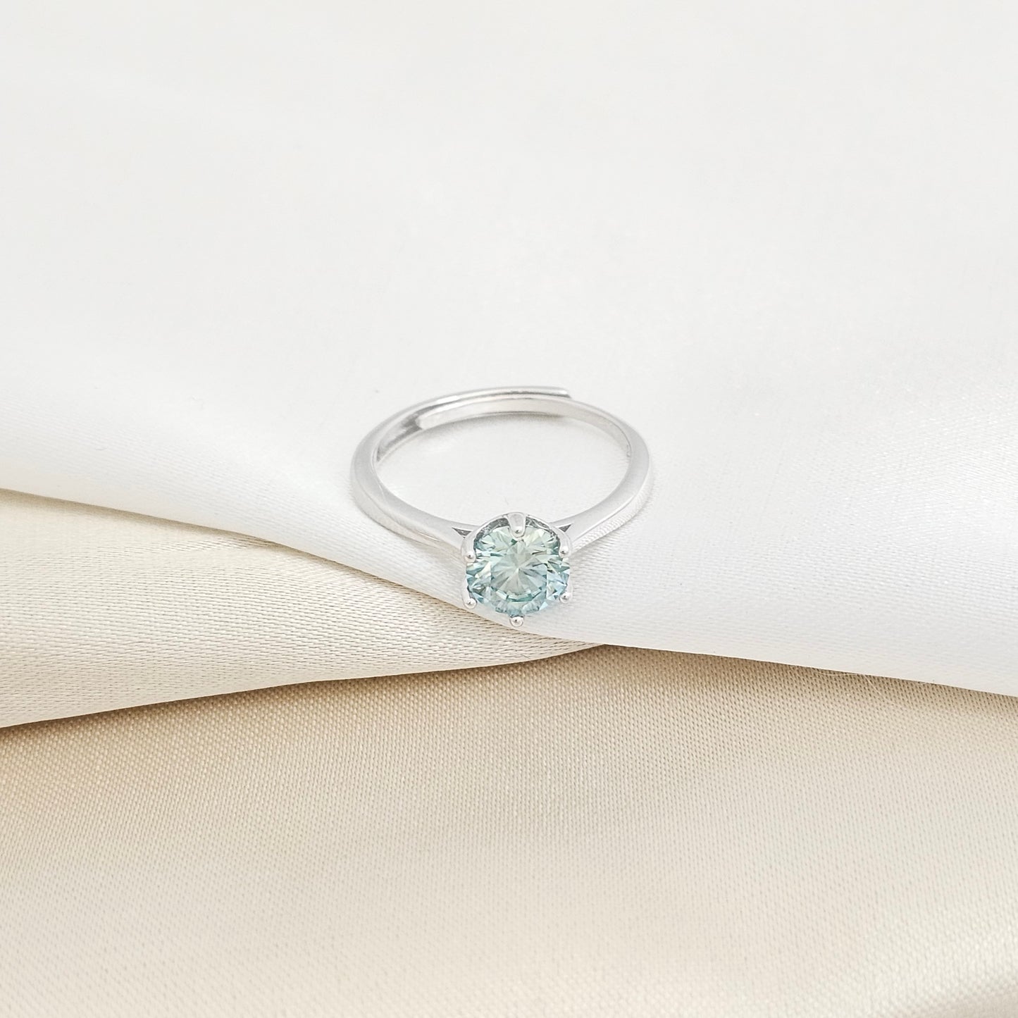 ANILLO SOLITARIO AURORA MT 6P AJUSTABLE PLATA 925 B/S/14023
