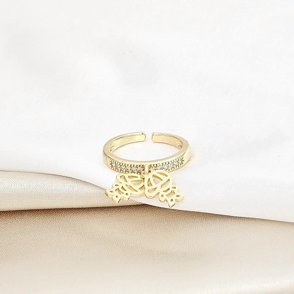 Anillo Circones Con Dijes Niños Dorado Rf K5762