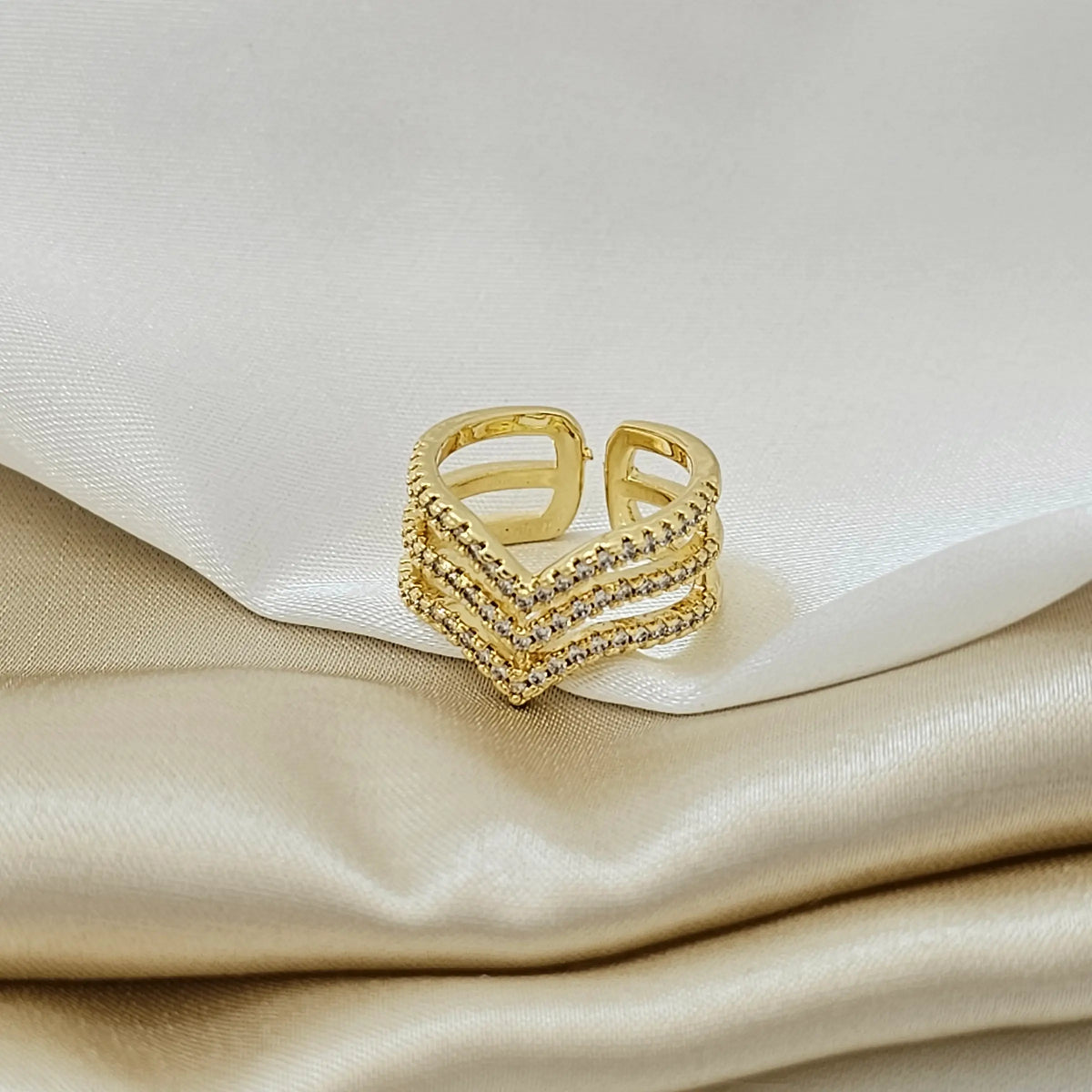 Anillo Circones Dorado Mujer Rf 643