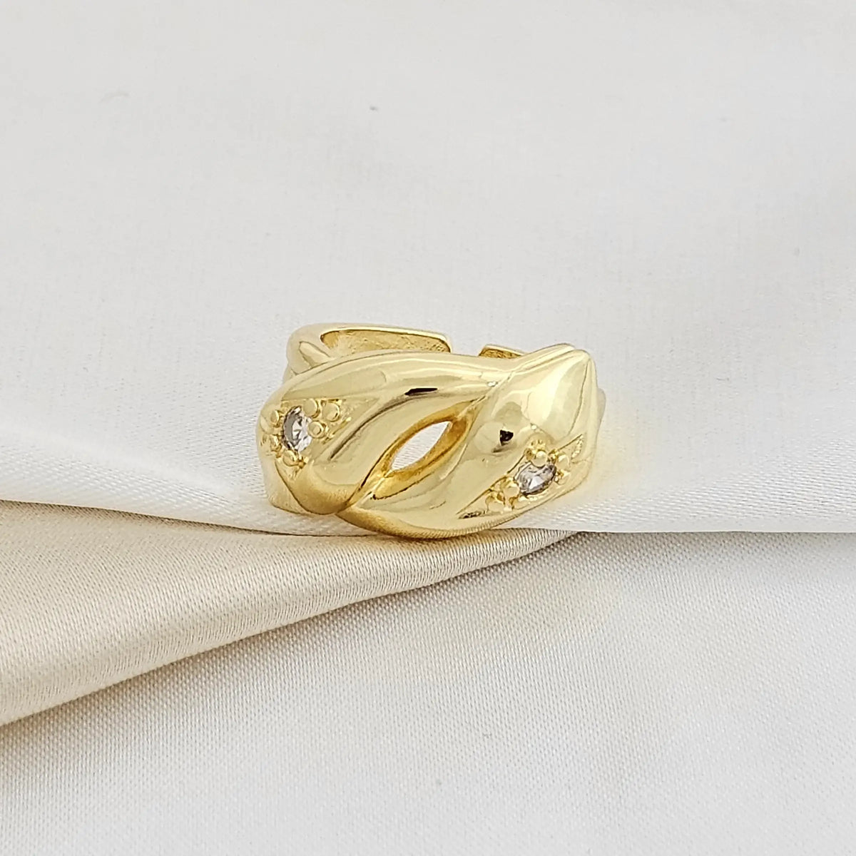 Anillo Circones Dorado Rf K2478