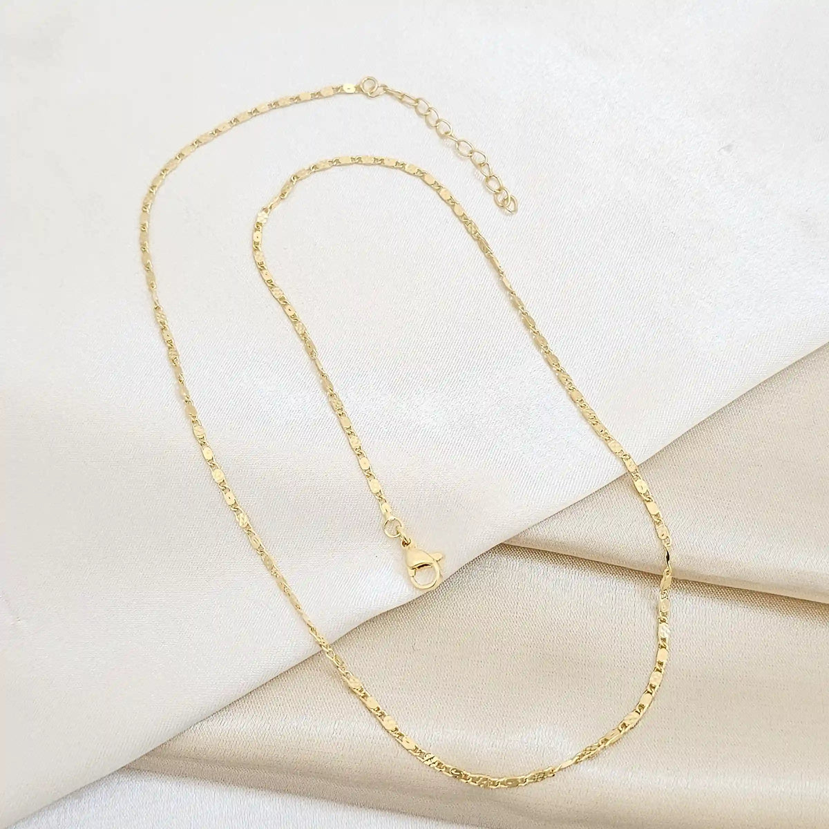 Cadena Candados Diamantados Con Extensor Dorado Rf K7560
