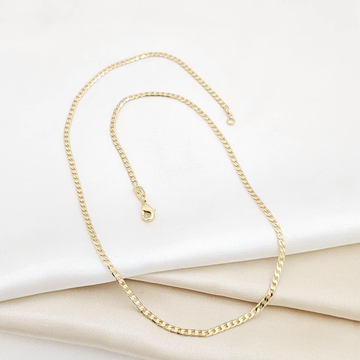 Cadena Cubana Plana Diamantada 45Cm 2Mm Lam 18K-44206