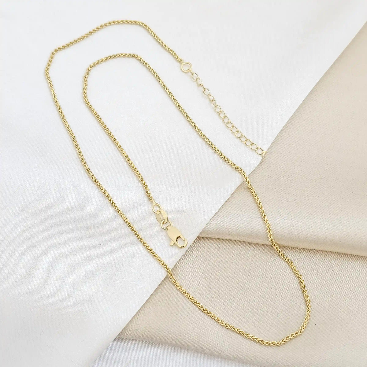 Cadena Enlazada Delgada Con Extensor Dorado Rf K6746