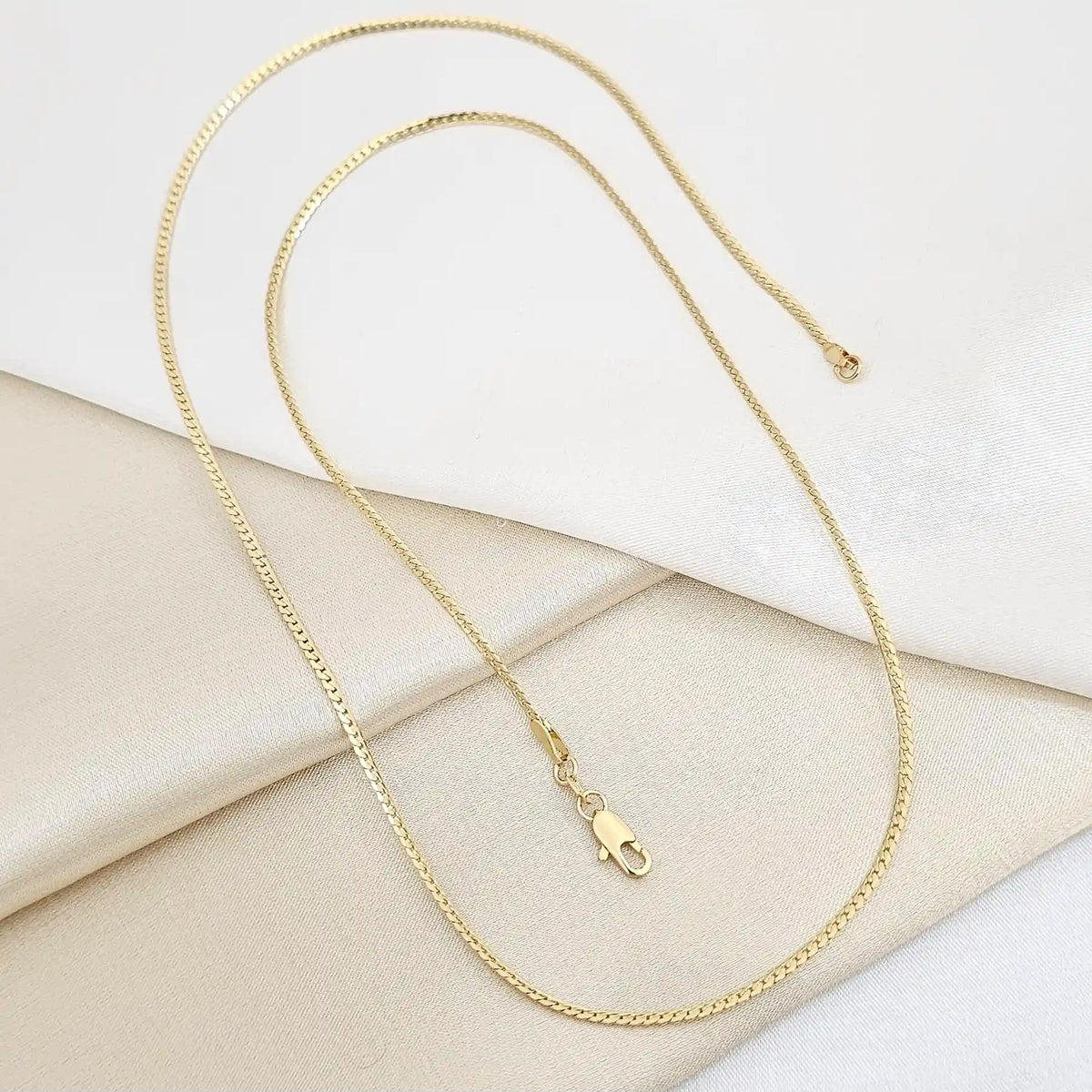 Cadena Serpiente Plana Finita 65Cms Lam18K B/40058