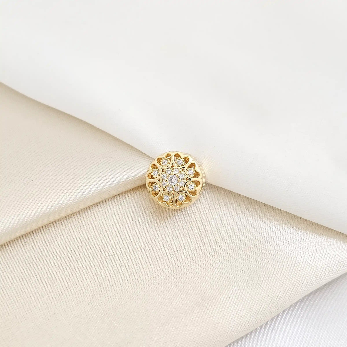 Charm Separador Corazones Lisos Dorado Rf K7743