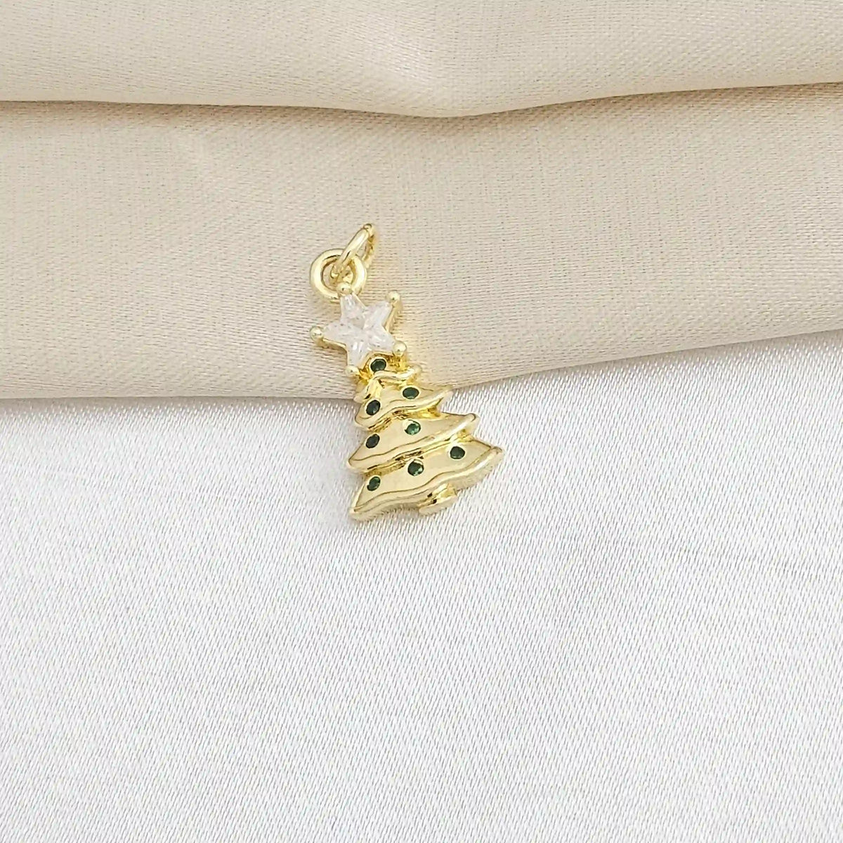 Dije Arbol De Navidad Circon Estrella Cirstal Dorado Rf K8311