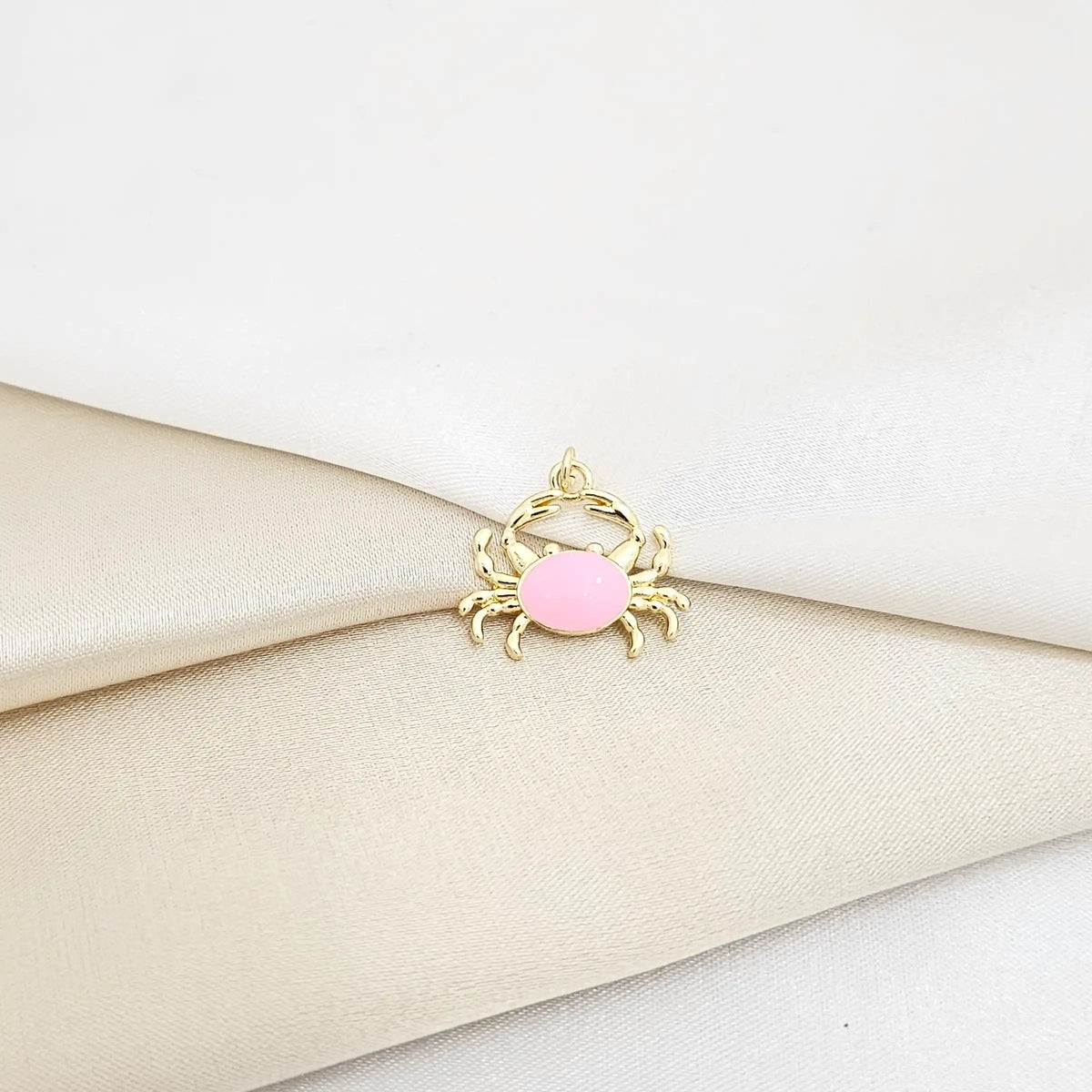 Dije Cangrejo Pequeño Rosa Y Dorado Rf K7130