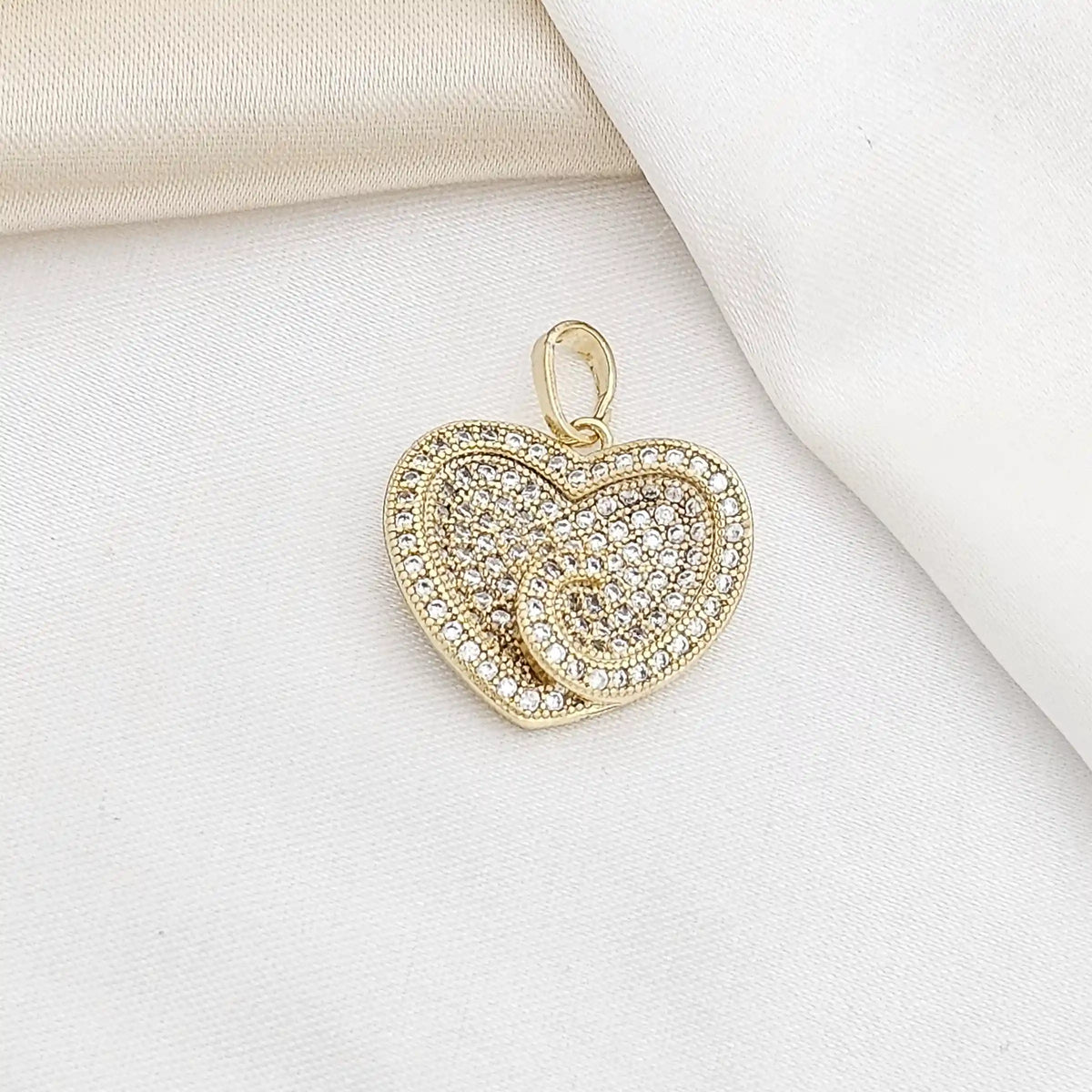 Dije Corazon Espiral Circones Dorado Xp Rf K2679