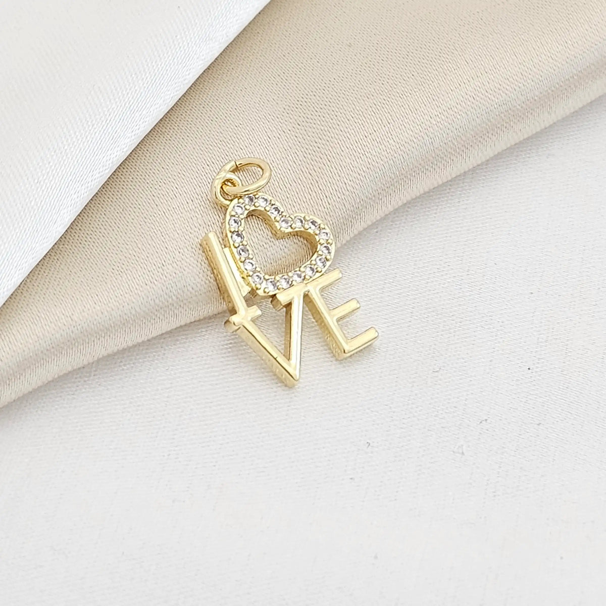 Dije Corazon Y Love Dorado Rf K2873