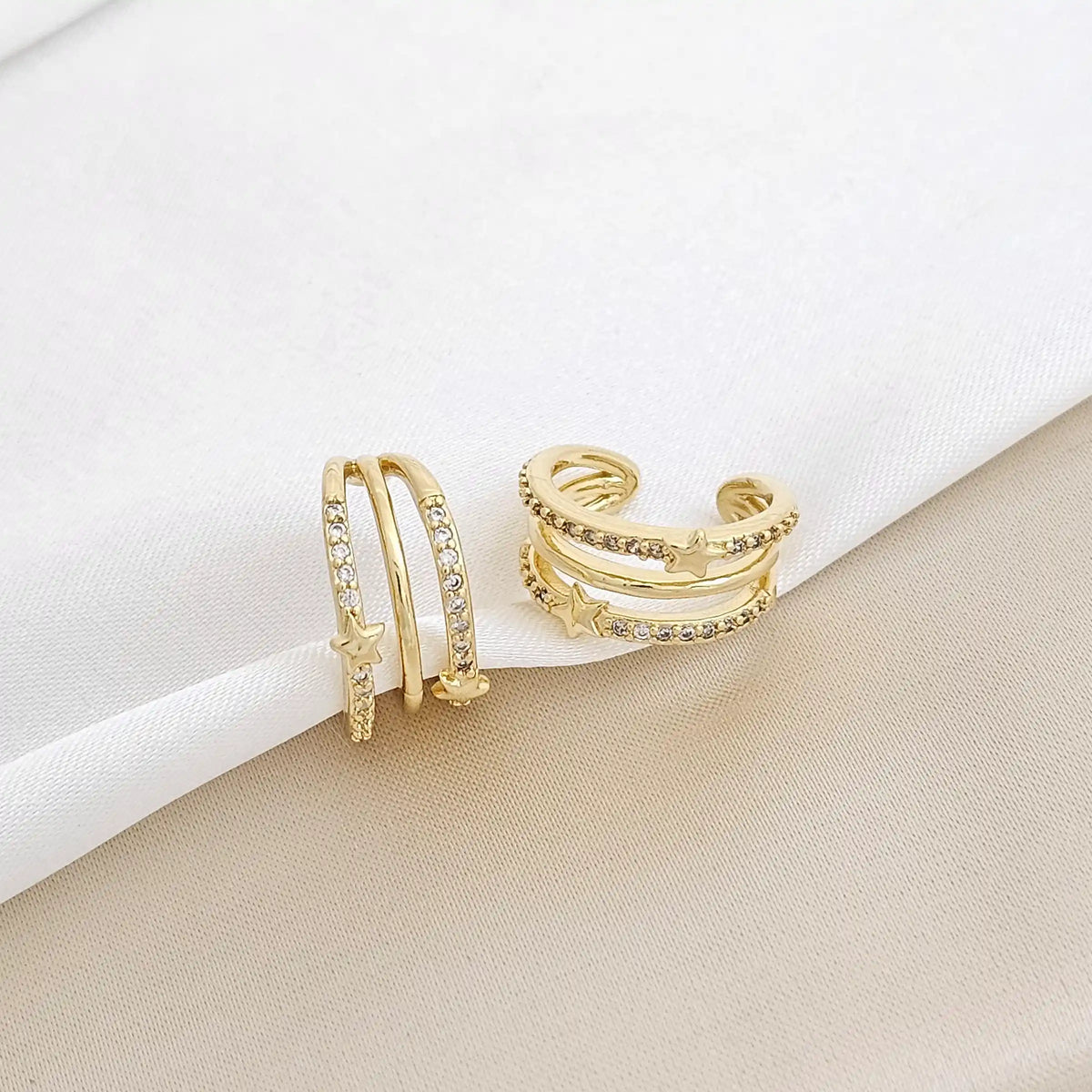 Earcuff Estrellas Con Circones Rf K3221