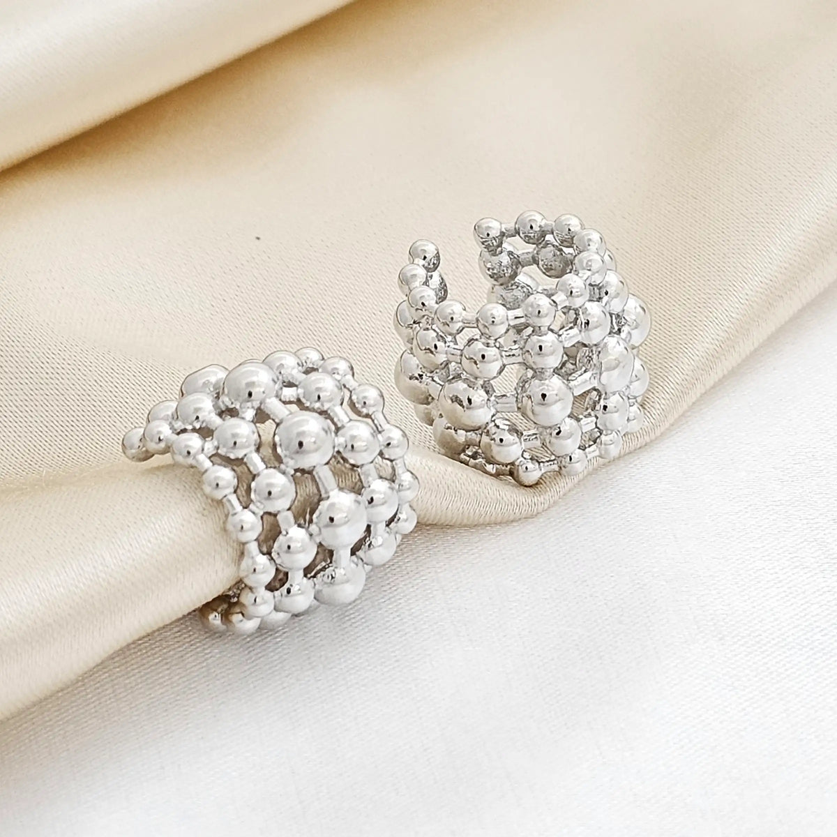 Earcuff Grande Balin Plateado Rf K2528