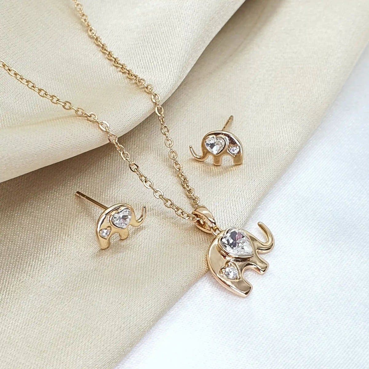 Juego Dorado Piedra Mujer Rf 79