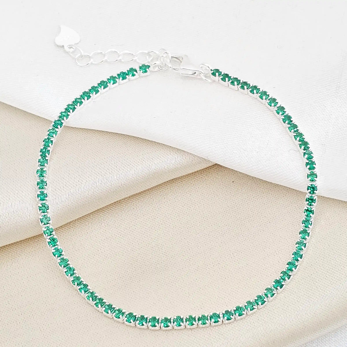 P Veneciana Line 17 Cms + Ext Plata 925 Rf B/S-55016-Verde