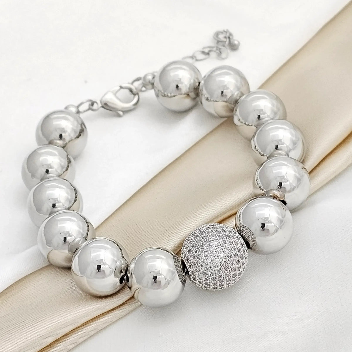 Pulsera Balin # 14 Circon Plateado Rf K1879