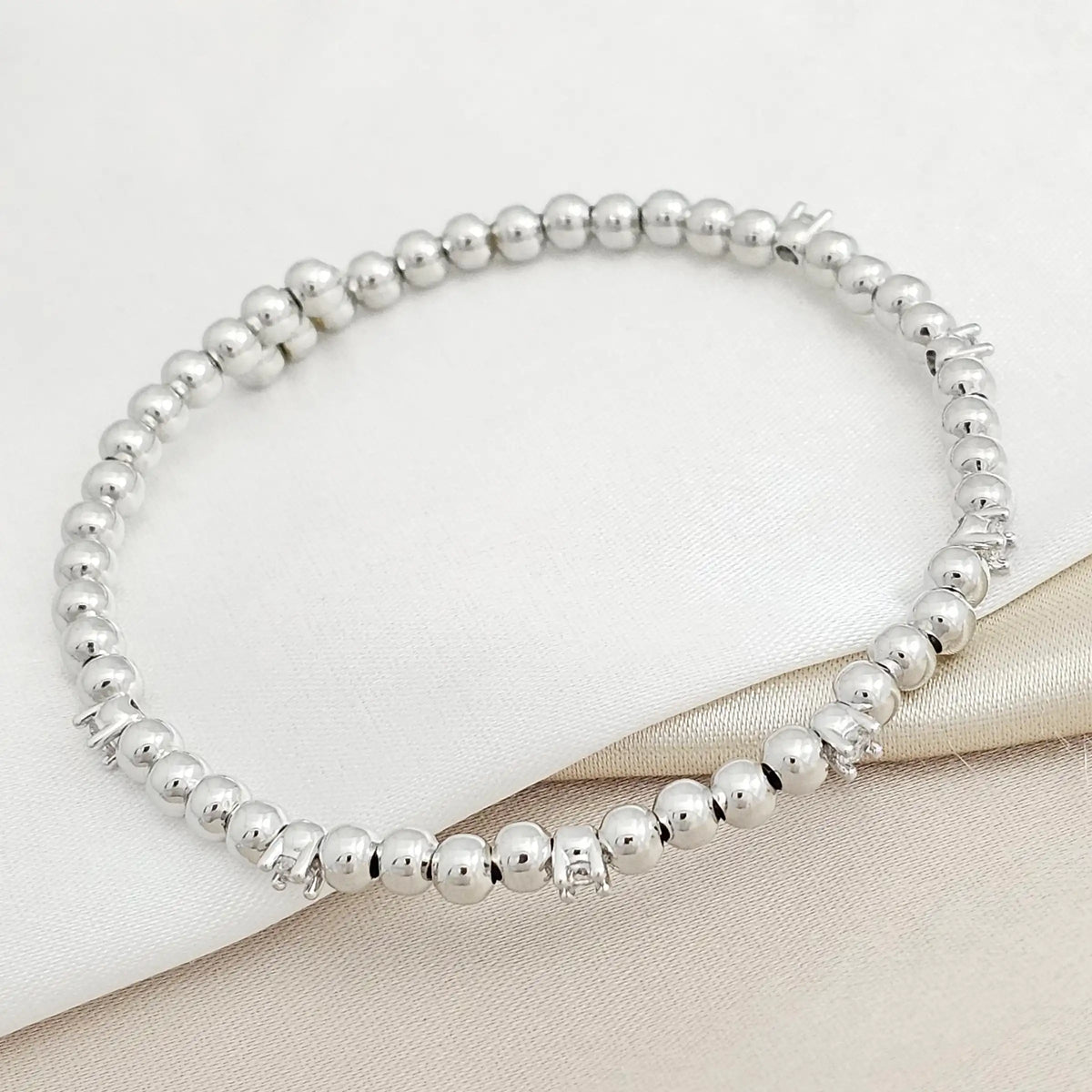 Pulsera Balines #4 7 Circones Plateado Rf K8281