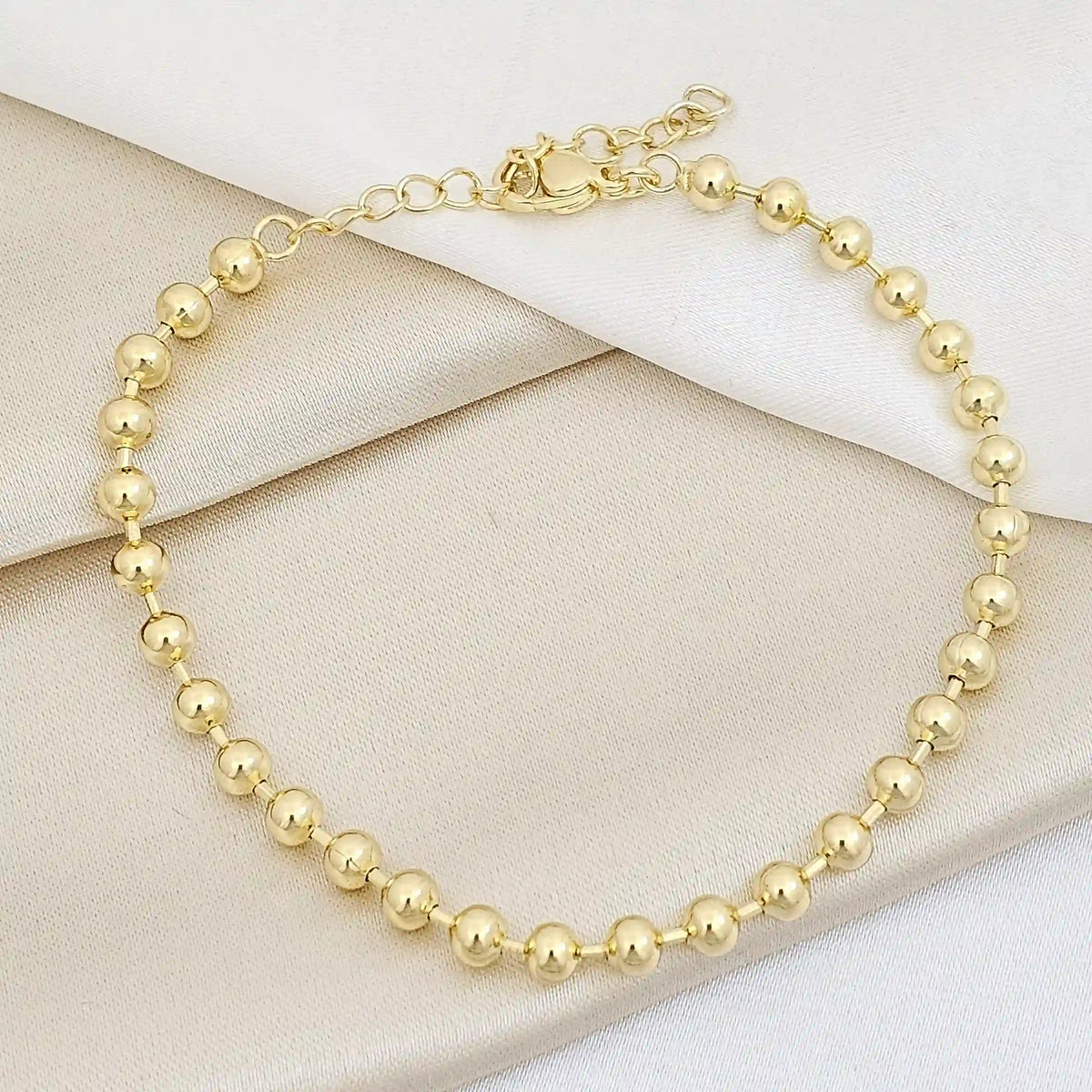 Pulsera Balines N4 Separador Con Extensor Dorado Rf K7472