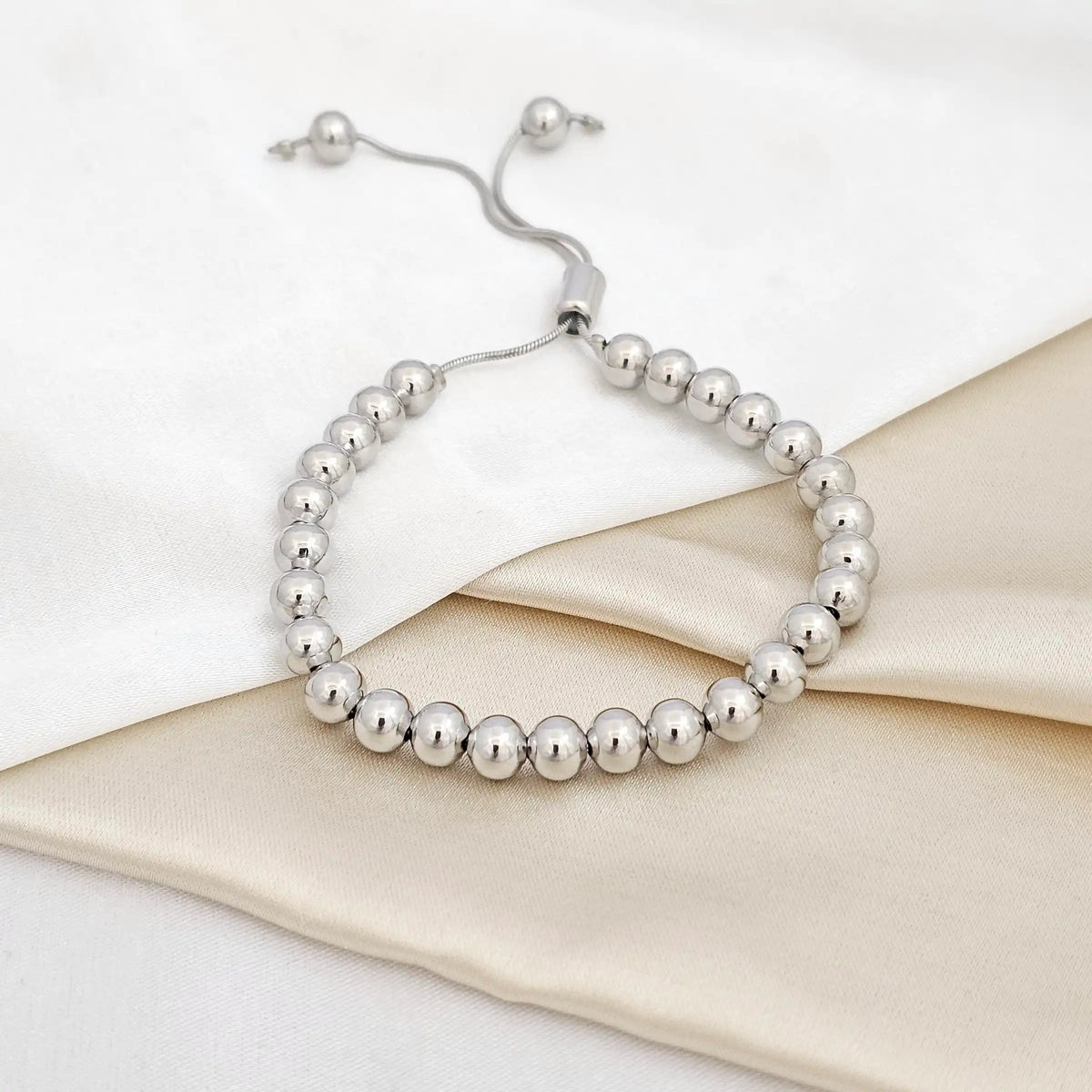 Pulsera Balines N6 Corrediza Plateado Rf K4458