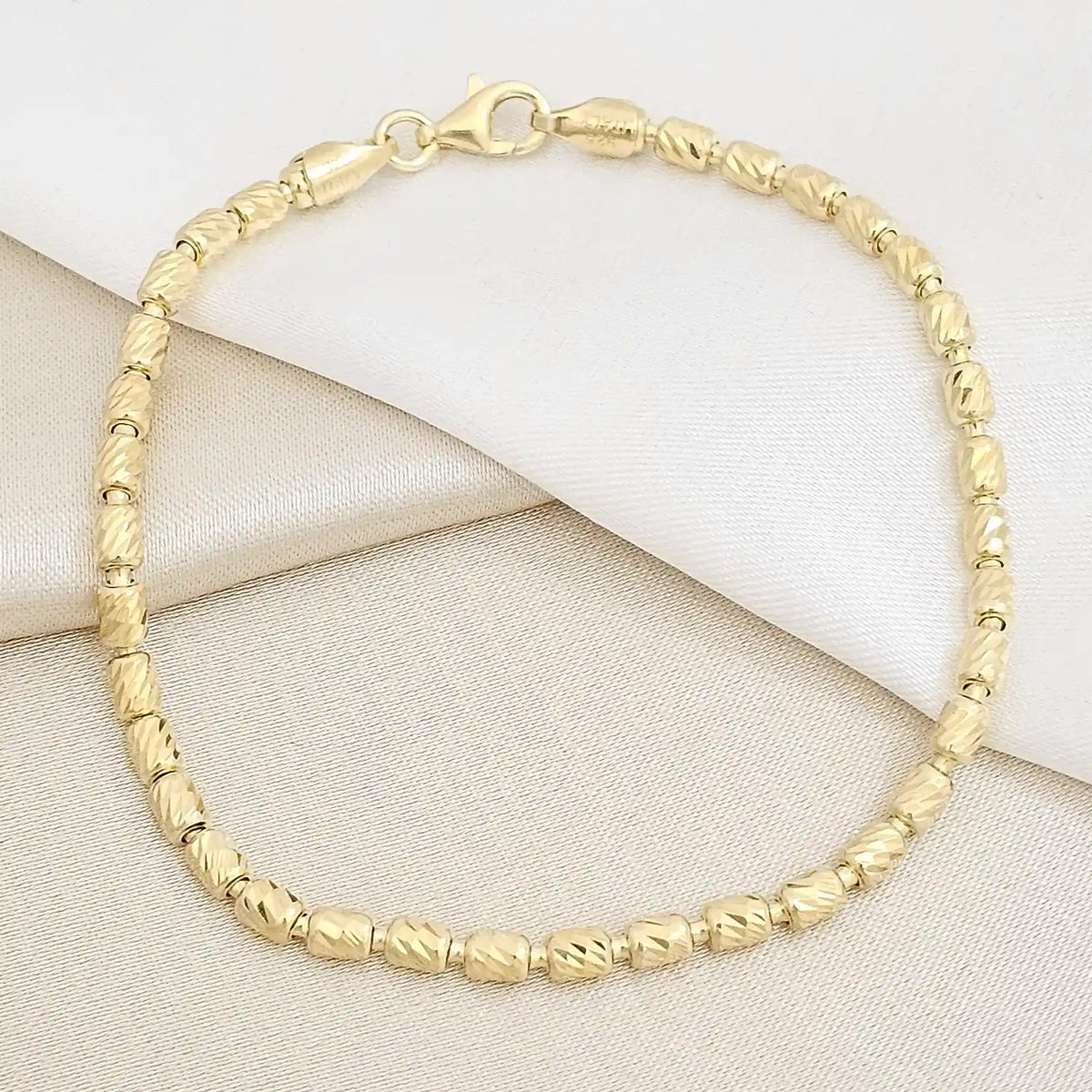 Pulsera Barril Italy 3Mm 19.5 Cms Lam 18K B/55042