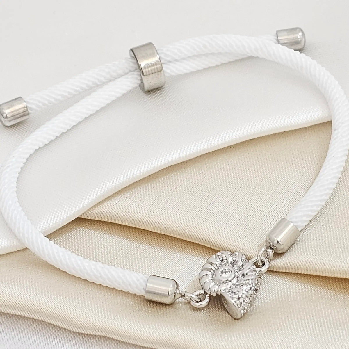 Pulsera Blanc Ajustable C/ Herraje Caracol Plat