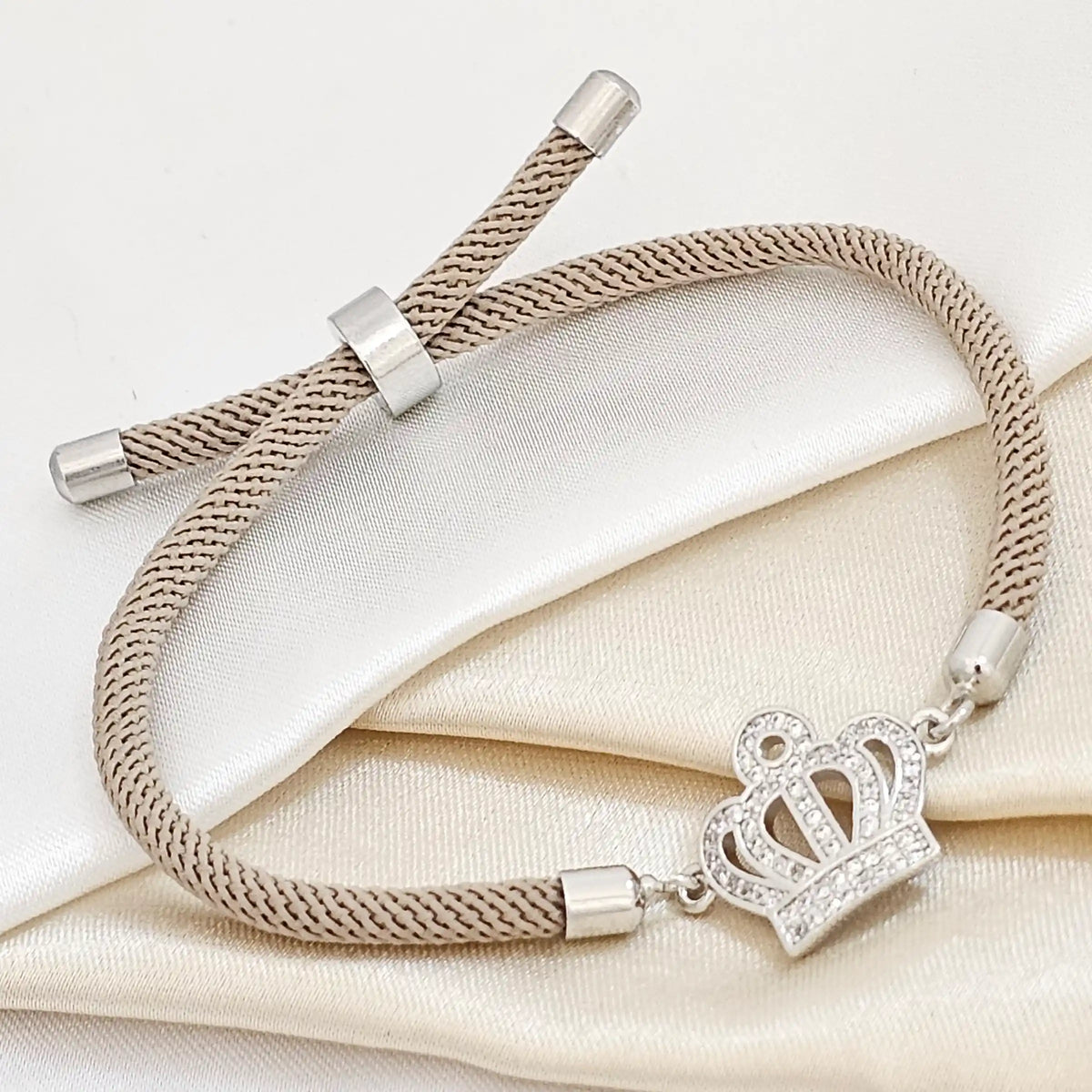 Pulsera Chocol Ajust C / Herraj Corona Plate