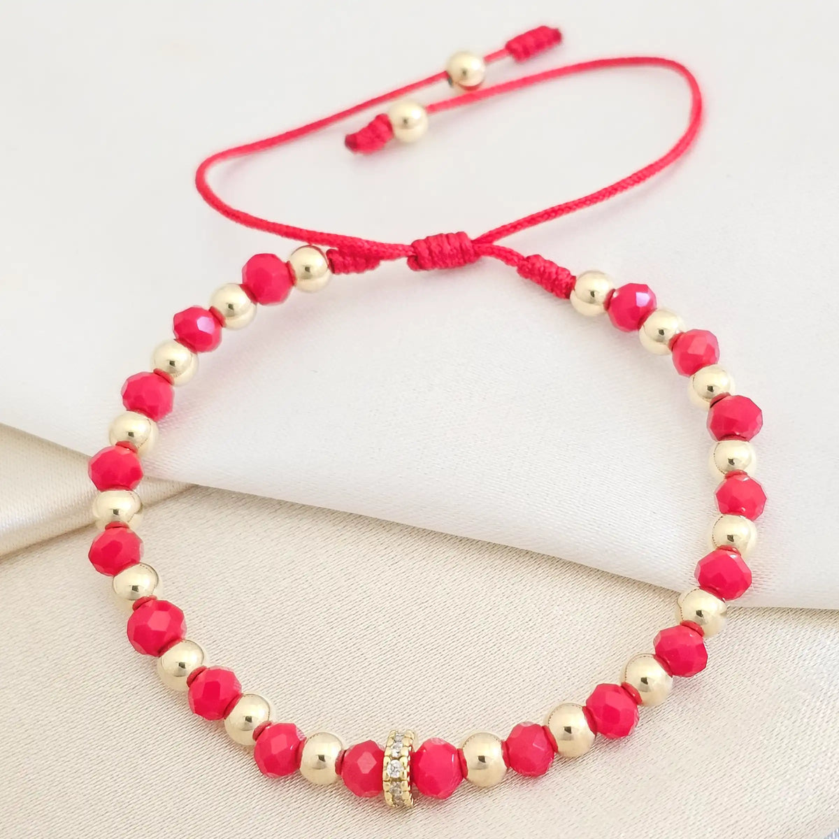 Pulsera Gold # 4 Preciosa / Circon Roja