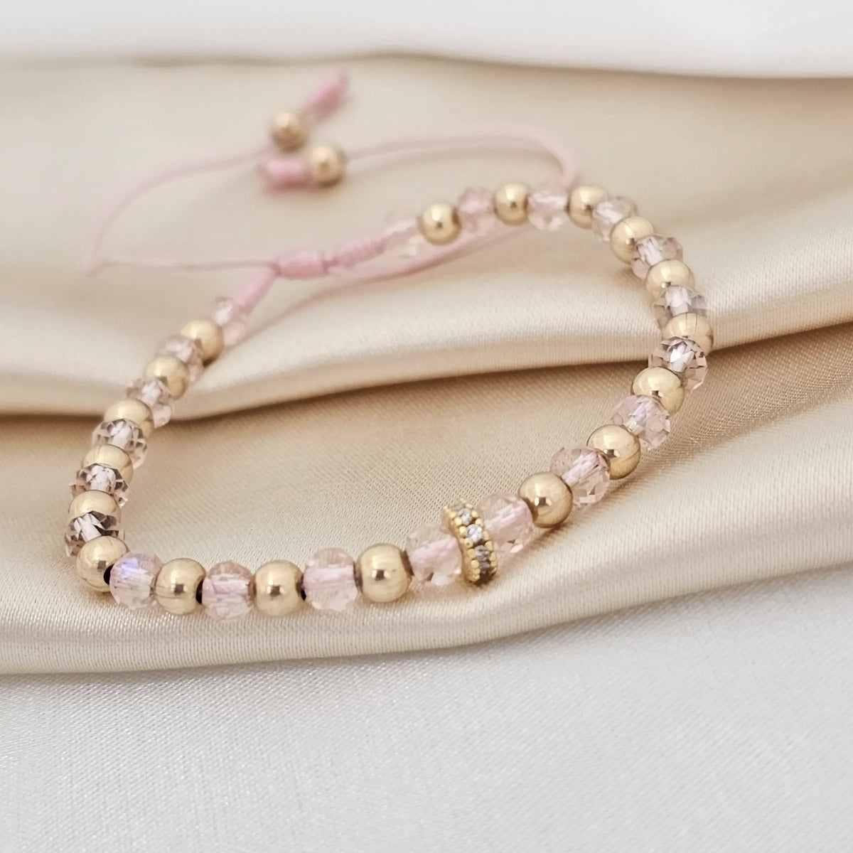 Pulsera Gold #4 Preciosa - Circonia Rosa