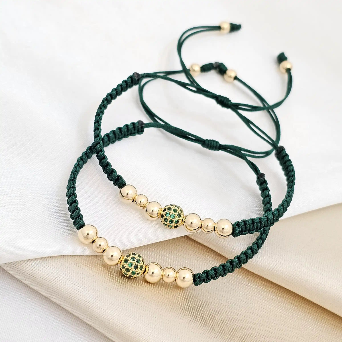 Pulsera Gold # 5 Herraje Bola Fuego Verde