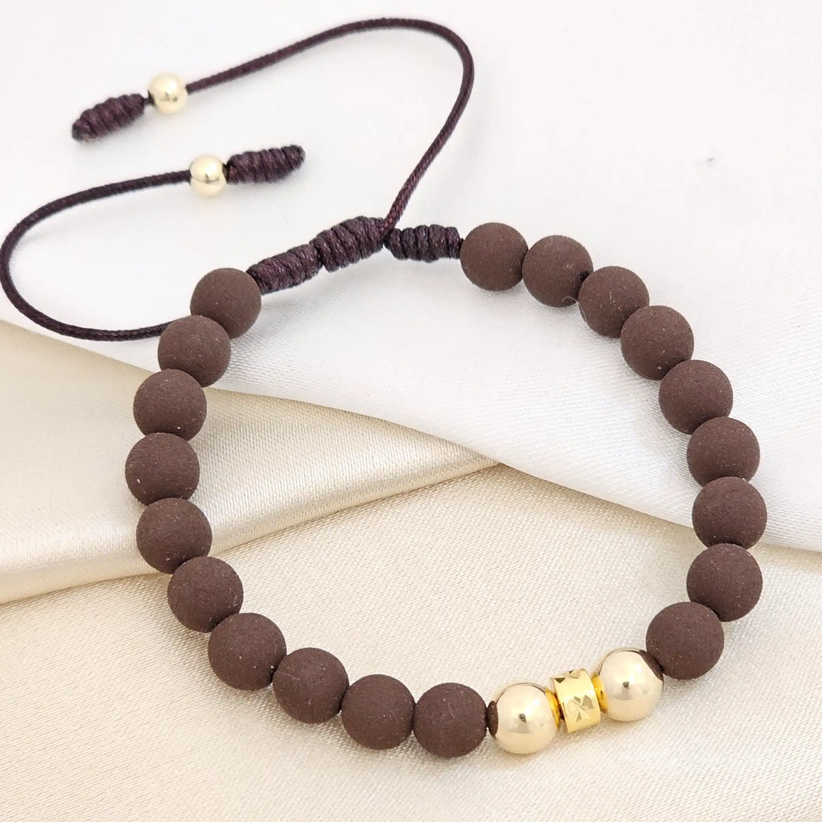 Pulsera Gold # 4 # 6 Herraje Redondo Neopreno Cafe