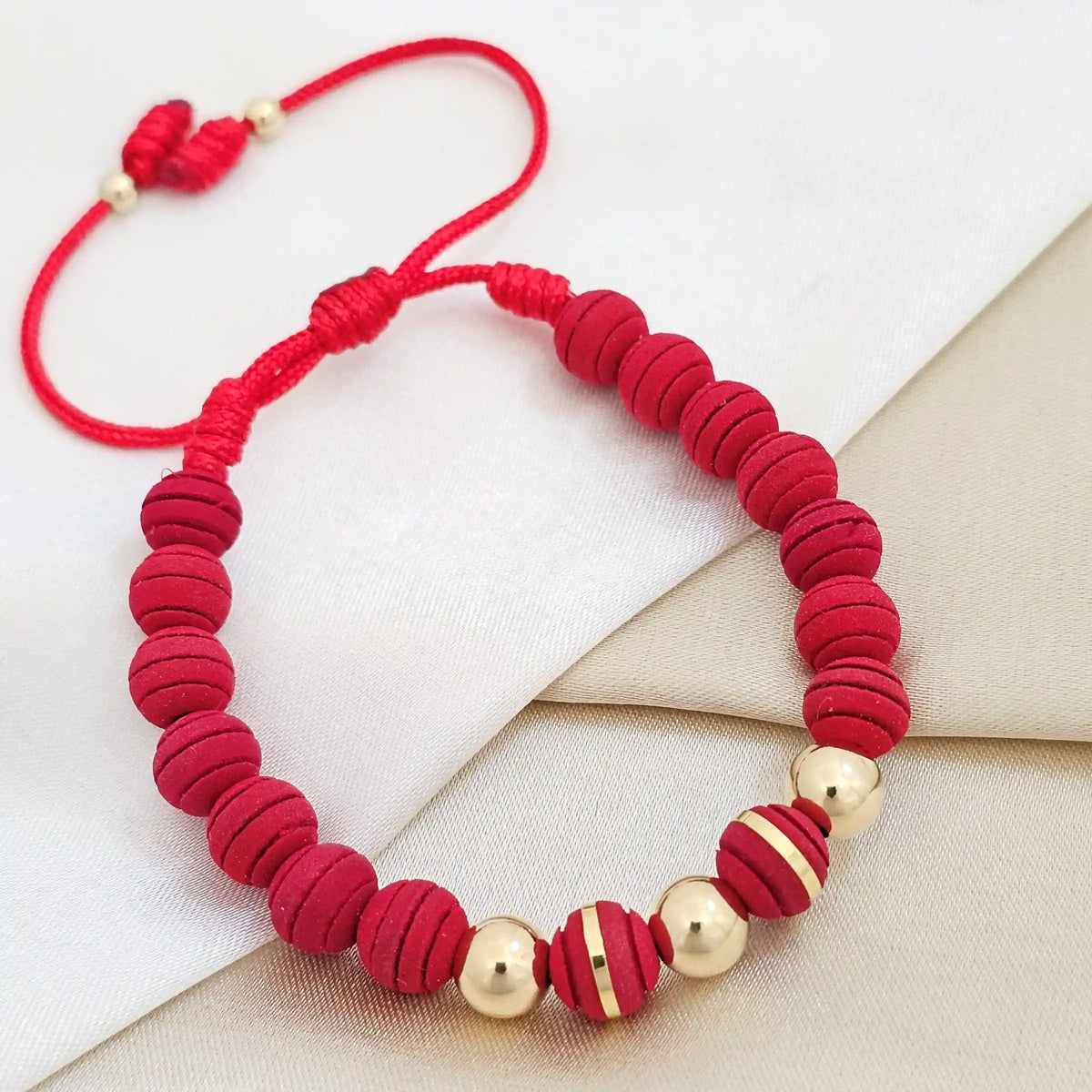 Pulsera Gold # 7 Neop Gold Roja